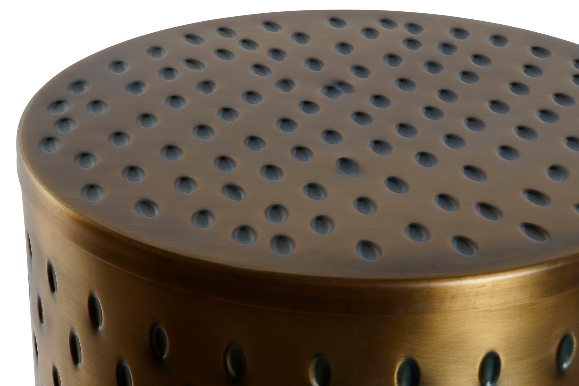 Mesita Auxiliar Set 2 Metal 43X43X54 Tapa Dorado