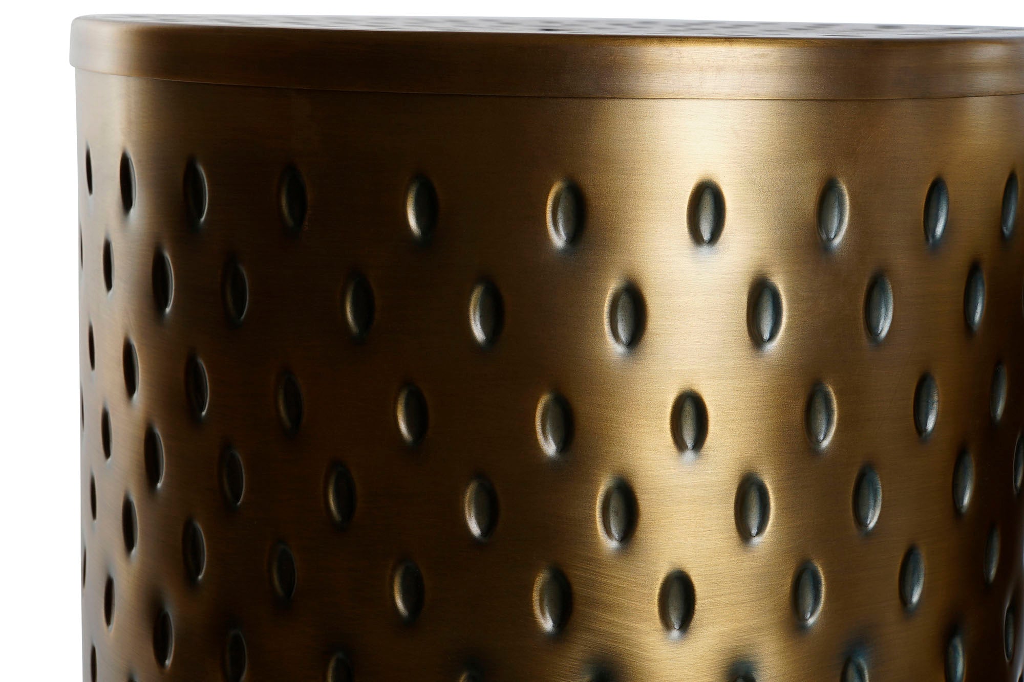 Mesita Auxiliar Set 2 Metal 43X43X54 Tapa Dorado