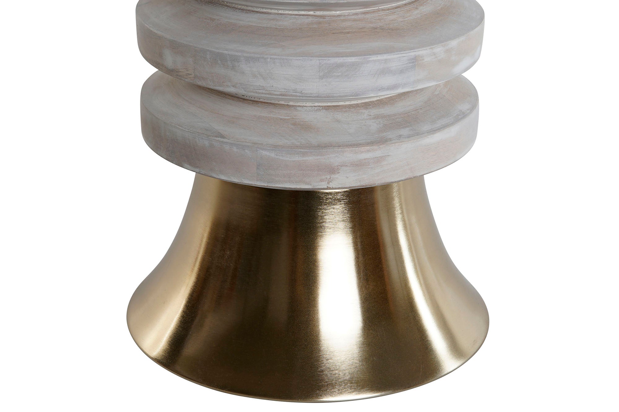 Mesita Auxiliar Metal Madera 41X41X53 Dorado