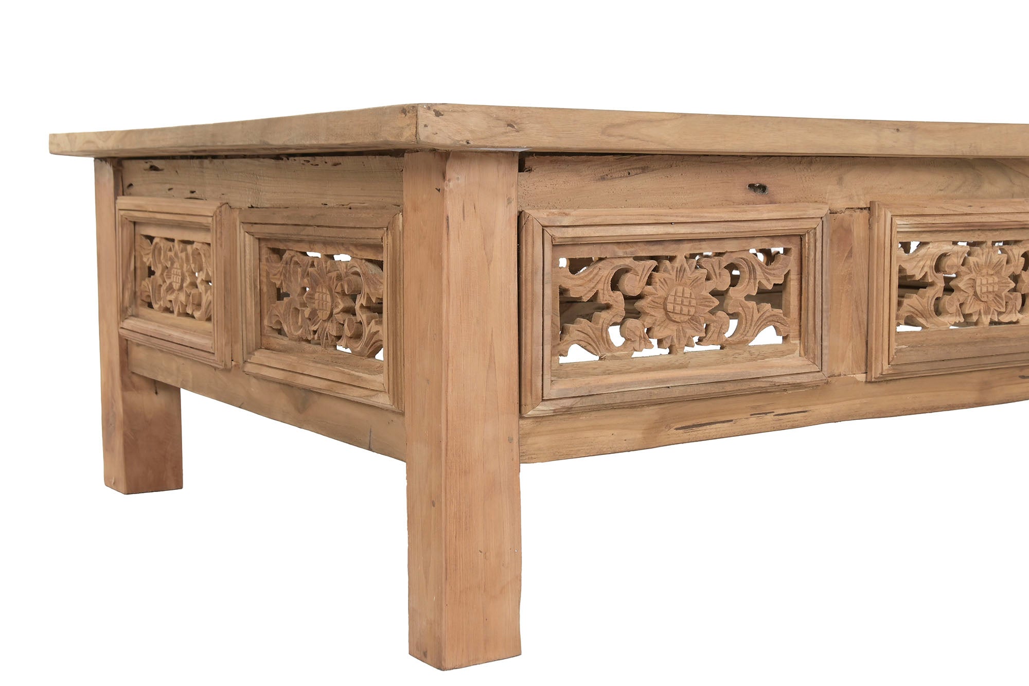 Mesa Centro Teca 140X98X45 Tallado Natural