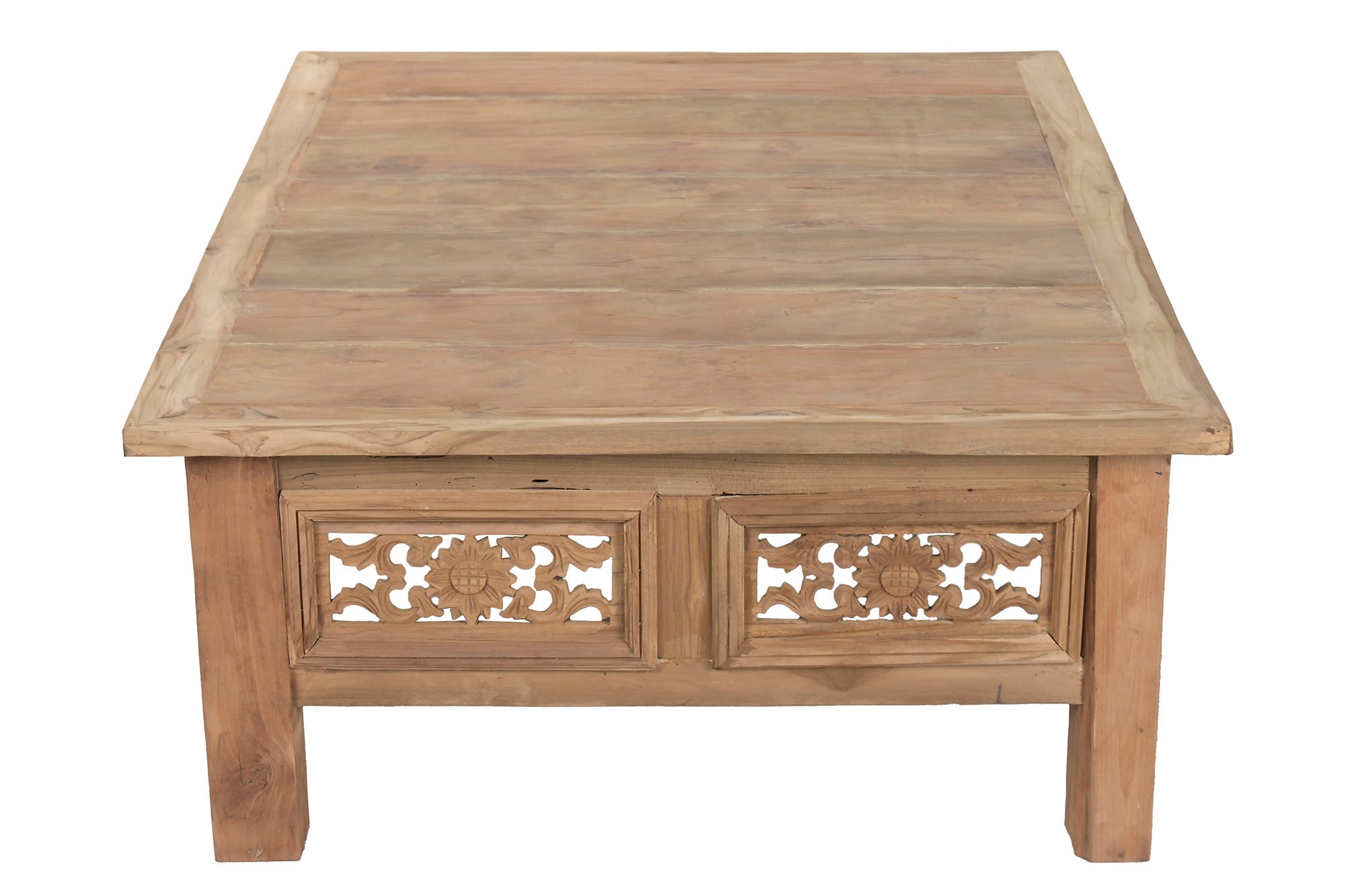 Mesa Centro Teca 140X98X45 Tallado Natural