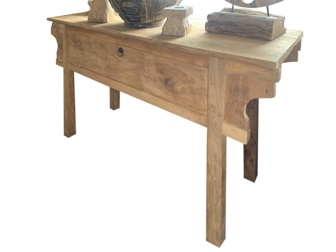 Consola Teca 120X38X80 1 Puerta Natural