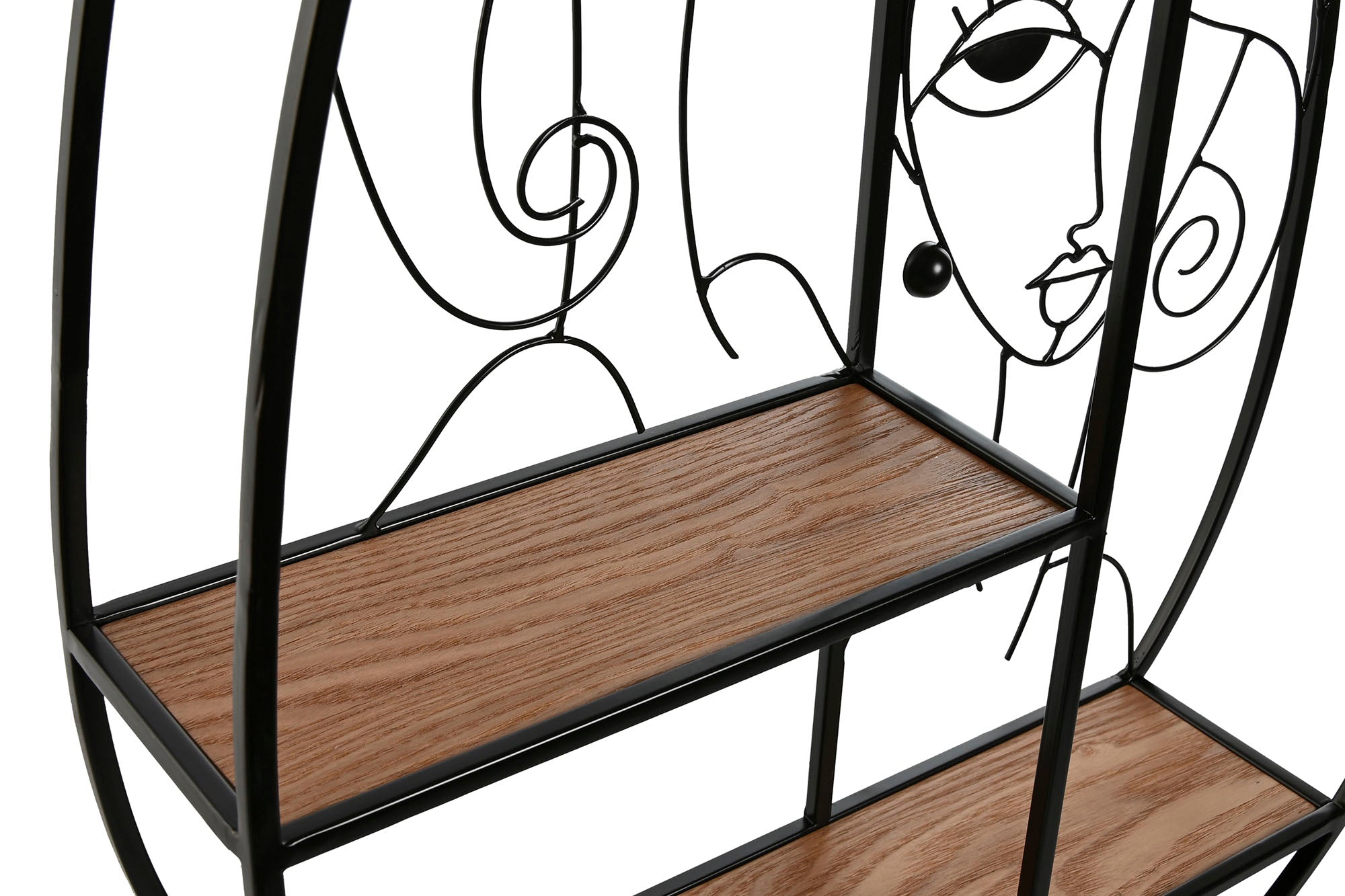 Estanteria Pared Metal Mdf 53X12,2X72 Chicas Negro