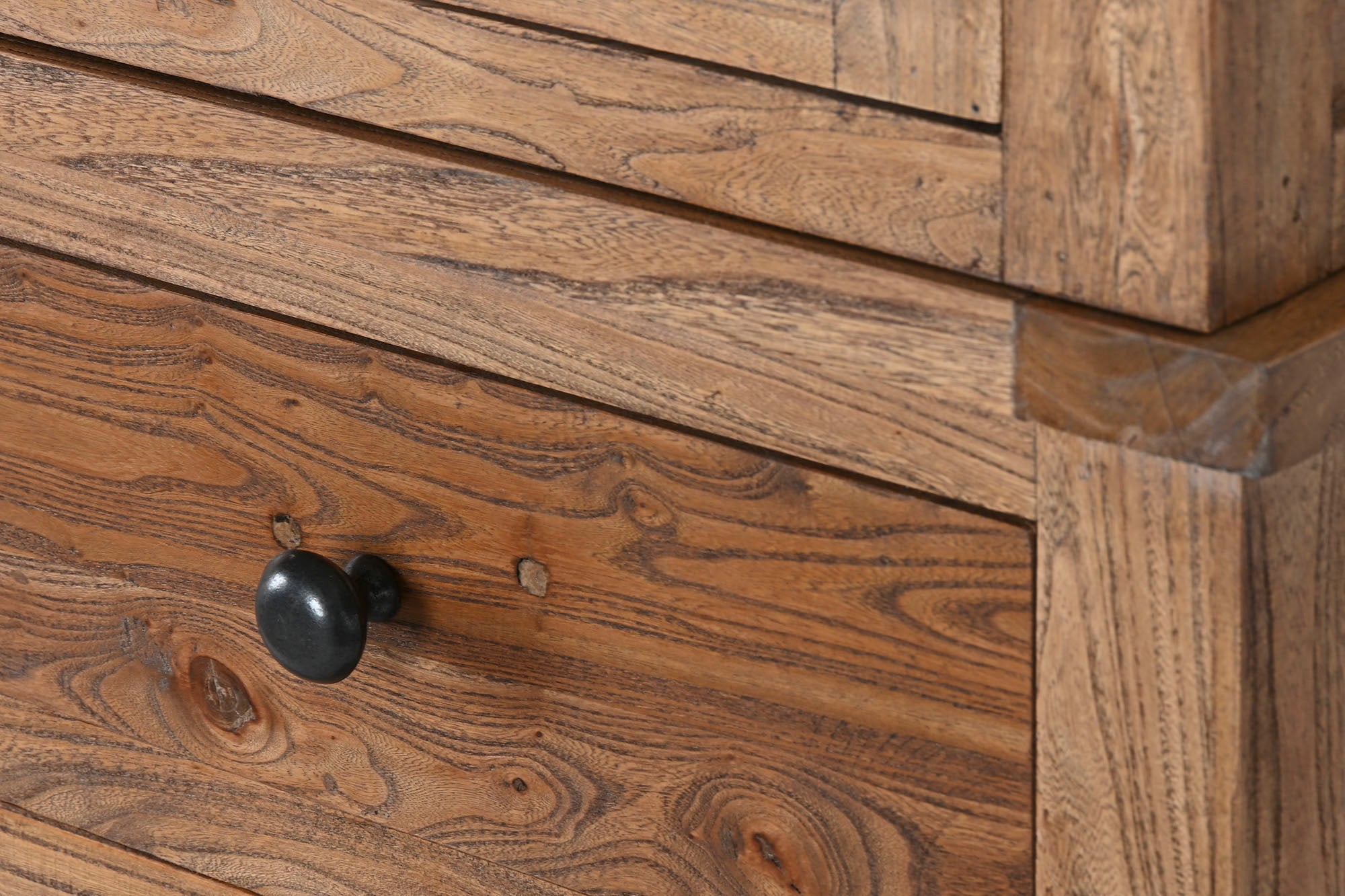 Recycled Elm Wood Display Case 100x45x220 Natural