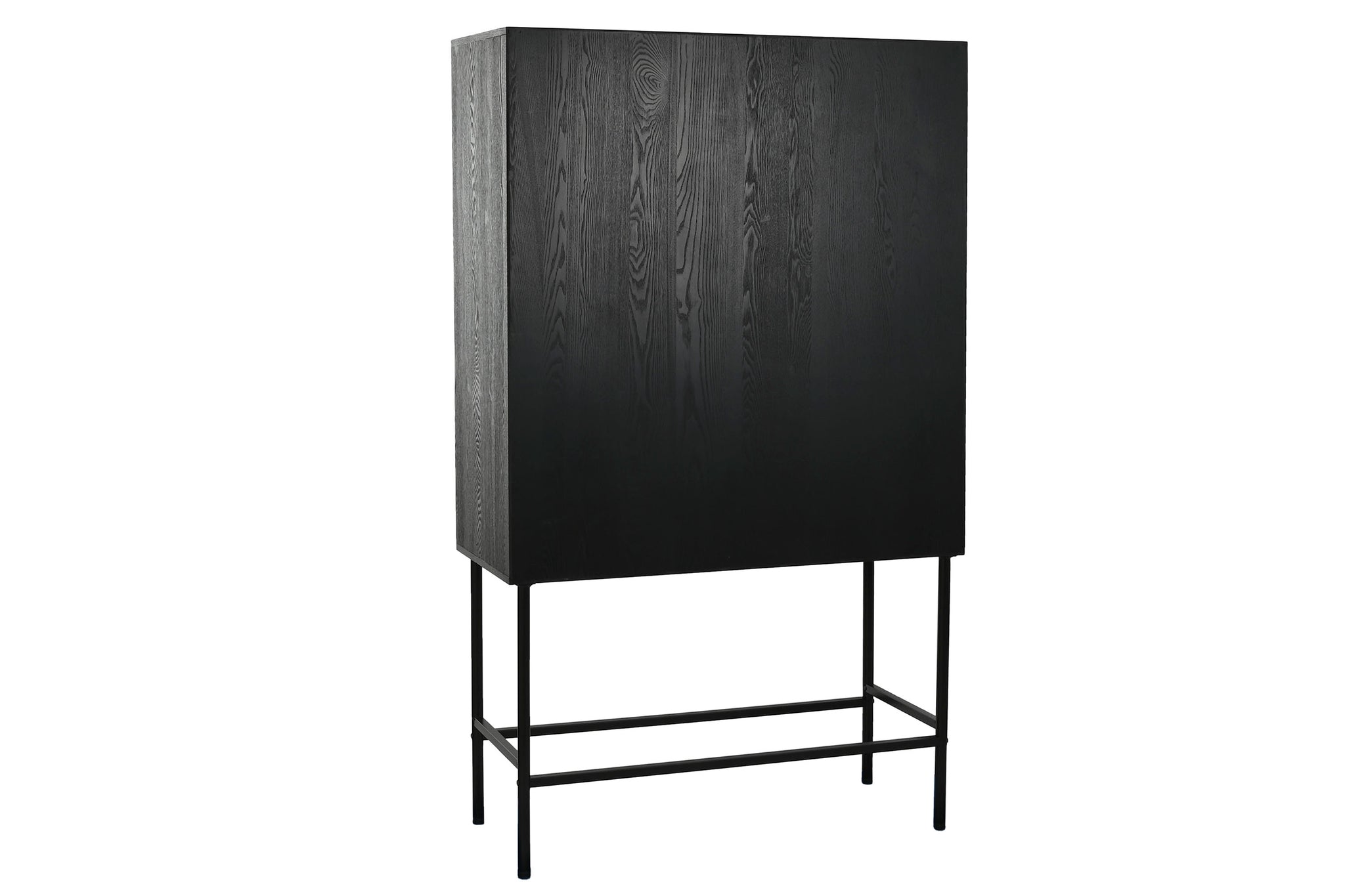 Guarda-roupa de metal Fir 100x40x170 com aparência de mármore preto