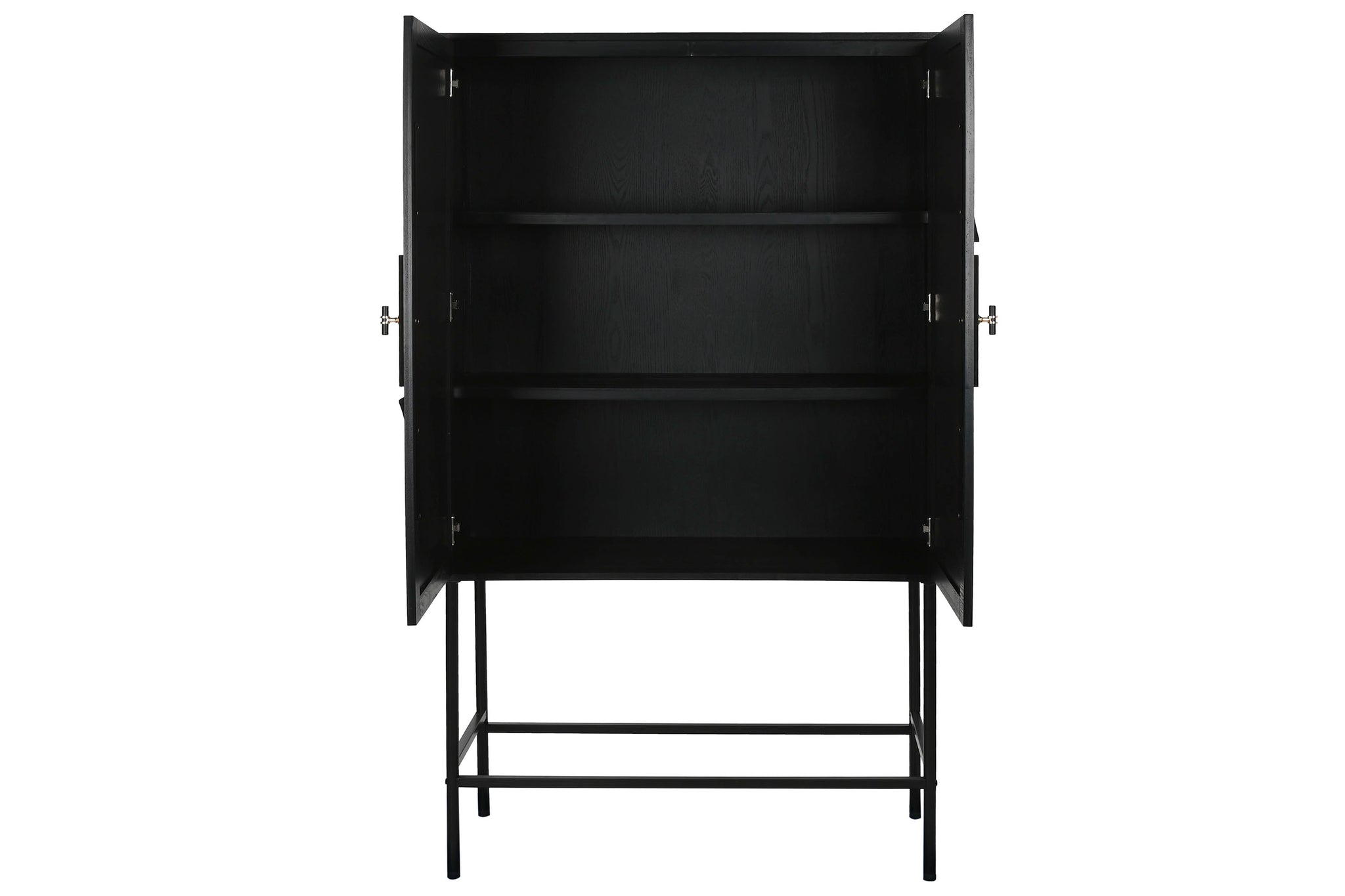 Guarda-roupa de metal Fir 100x40x170 com aparência de mármore preto