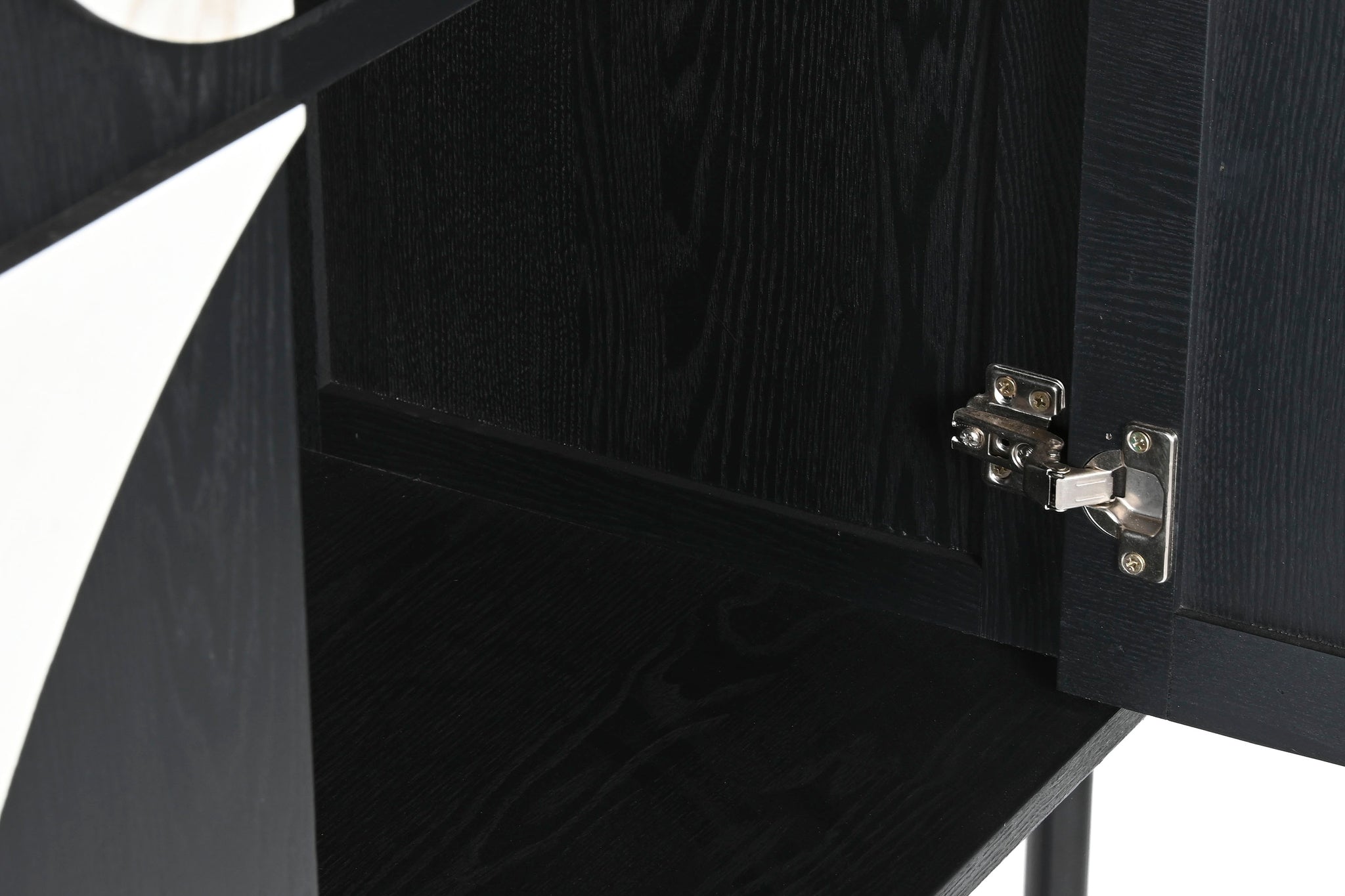Guarda-roupa de metal Fir 100x40x170 com aparência de mármore preto