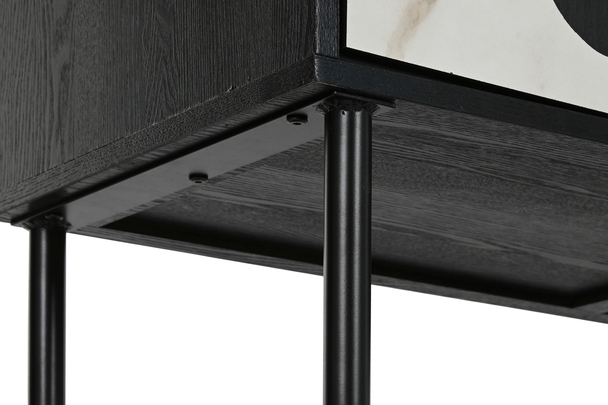 Guarda-roupa de metal Fir 100x40x170 com aparência de mármore preto