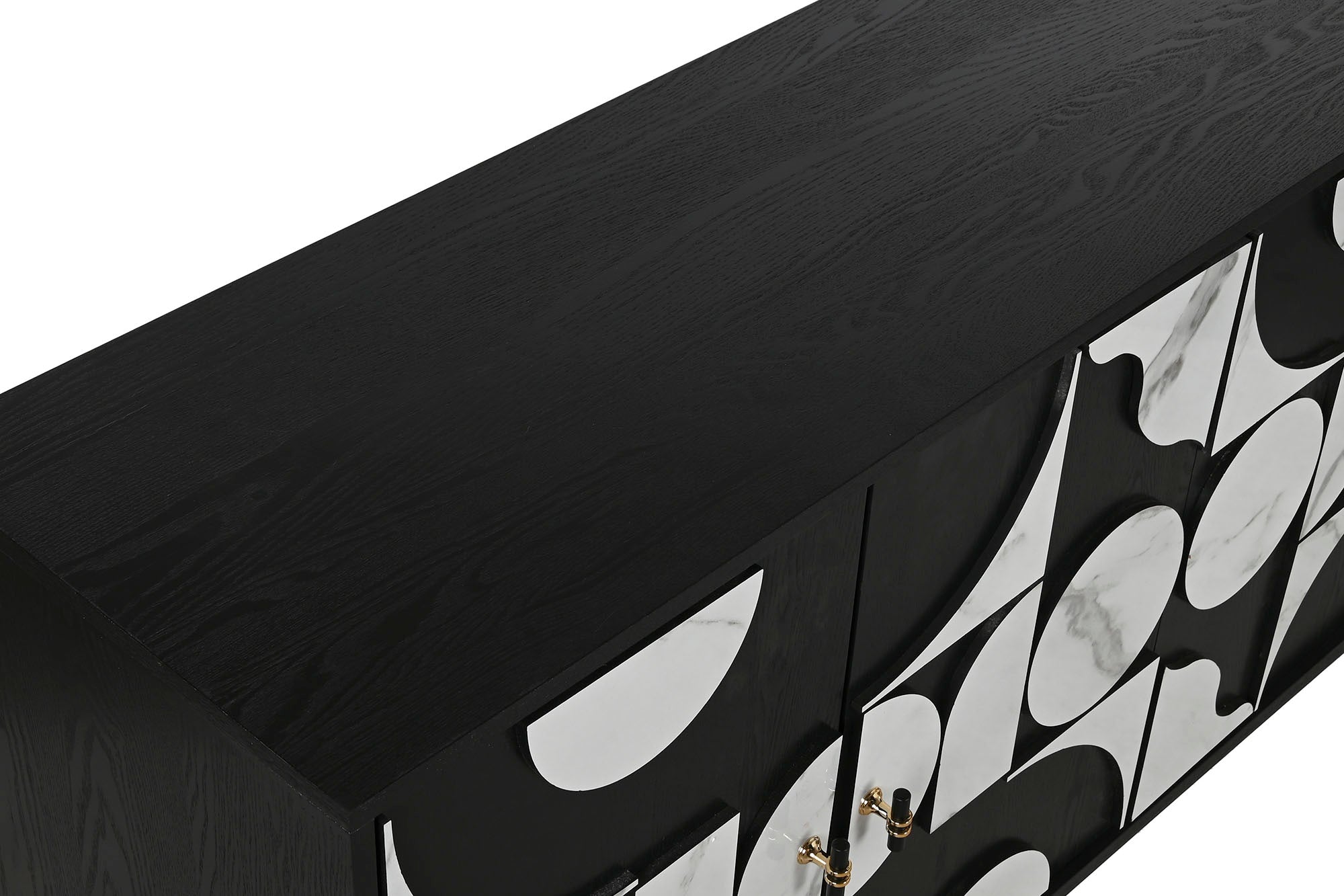 Buffet de metal em abeto 160x40x80 com aparência de mármore