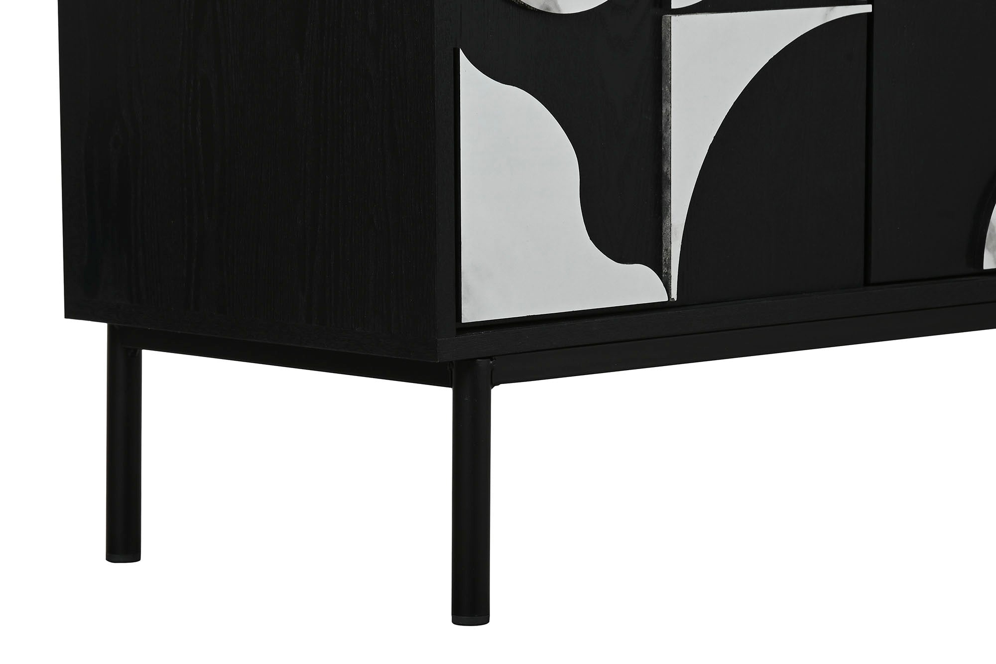 Buffet de metal em abeto 160x40x80 com aparência de mármore