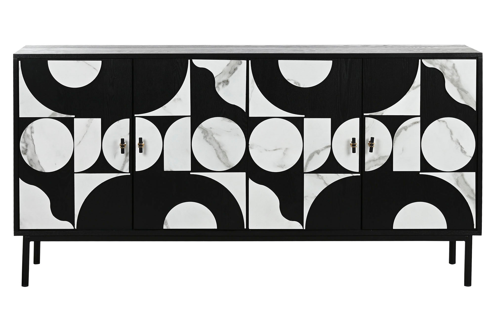 Buffet de metal em abeto 160x40x80 com aparência de mármore