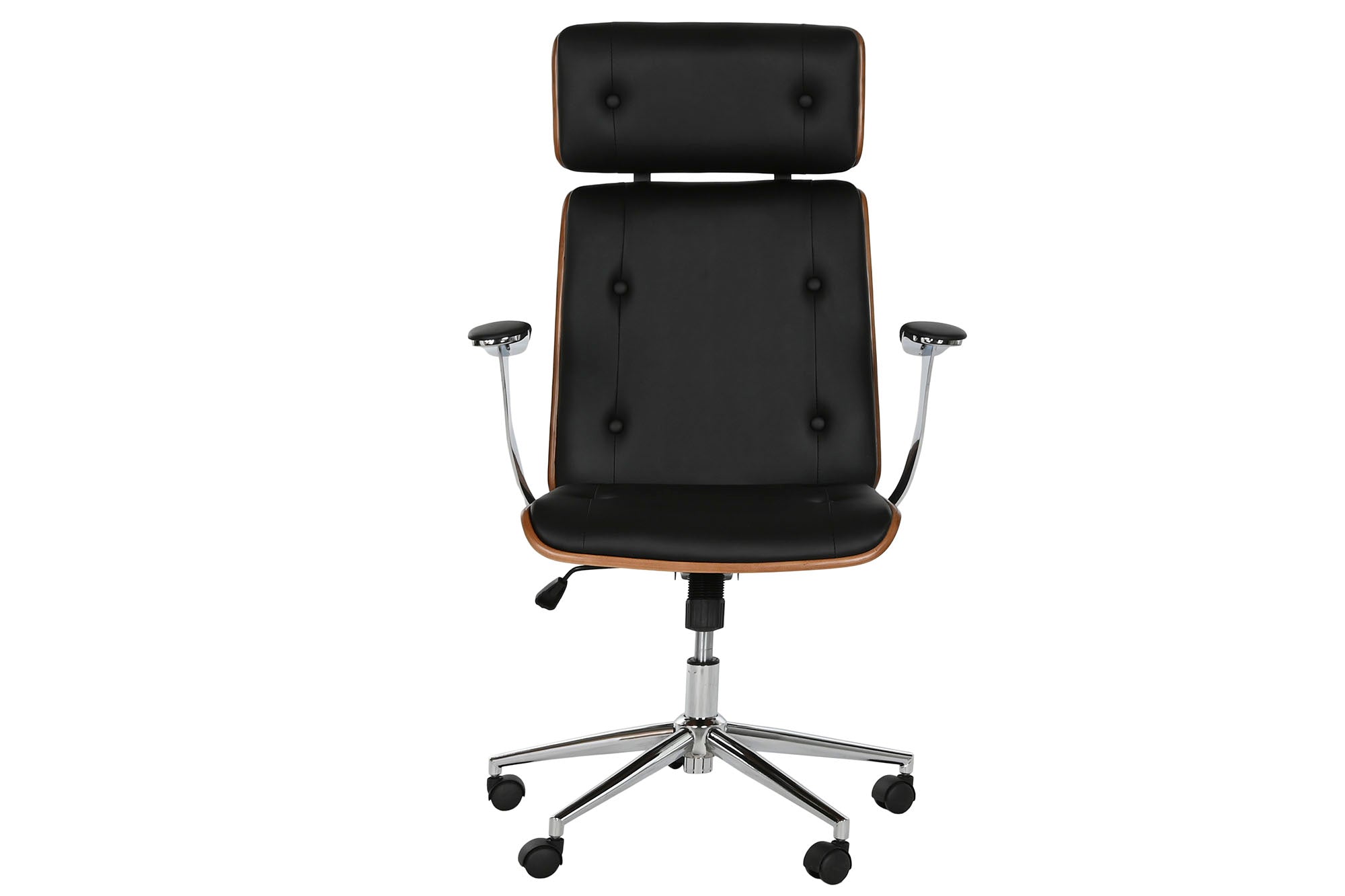 Pu Wood Chair 71X69X108.5 116.5 Black Wheels