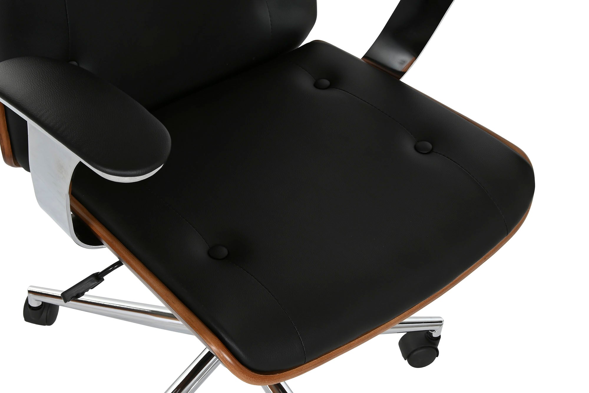 Pu Wood Chair 71X69X108.5 116.5 Black Wheels