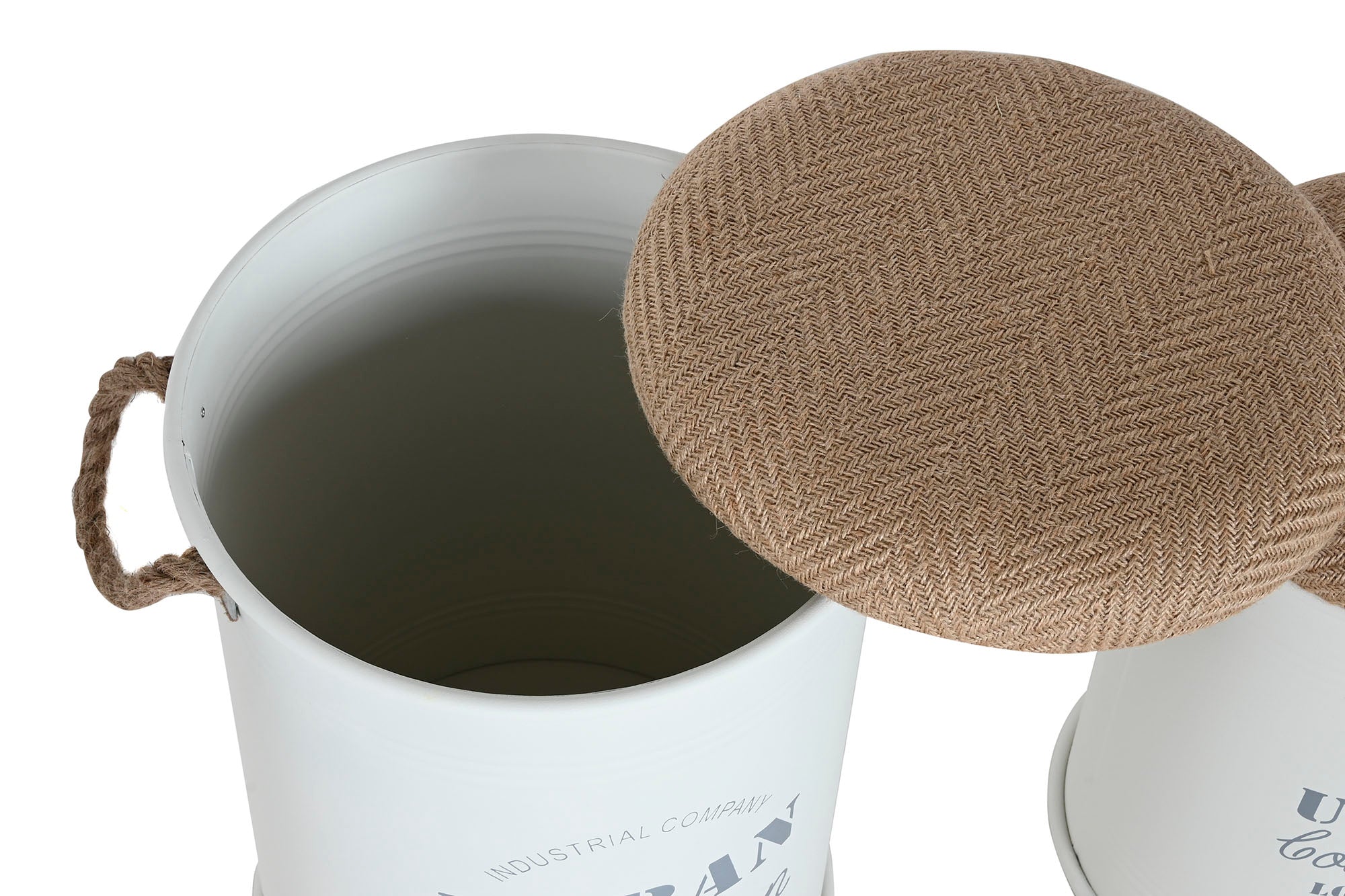 Conjunto de caixa 3 Metal PU 40X40X55,5 Branco