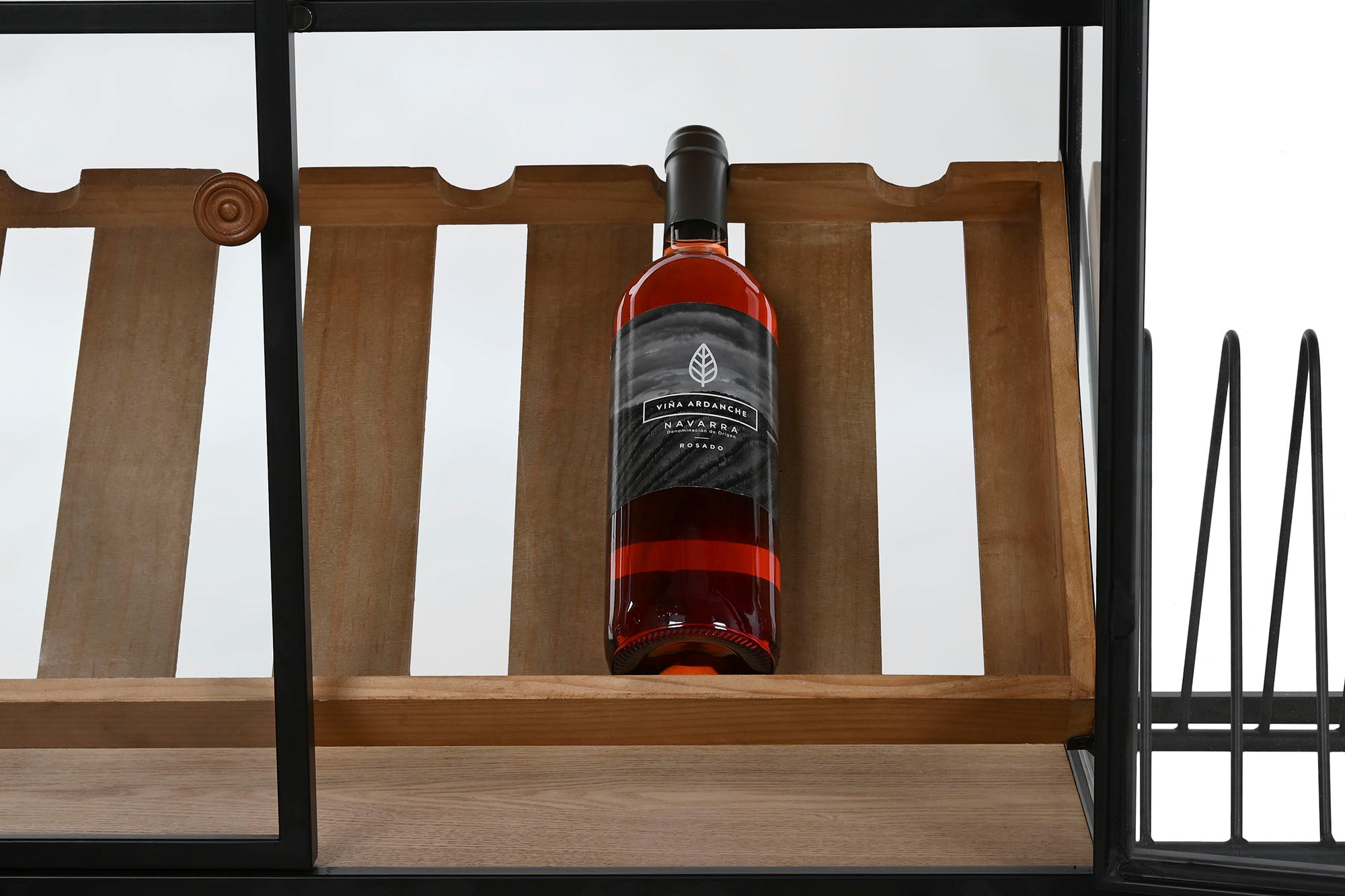 Metal Glass Bottle Rack 102X32X60 Natural Wall