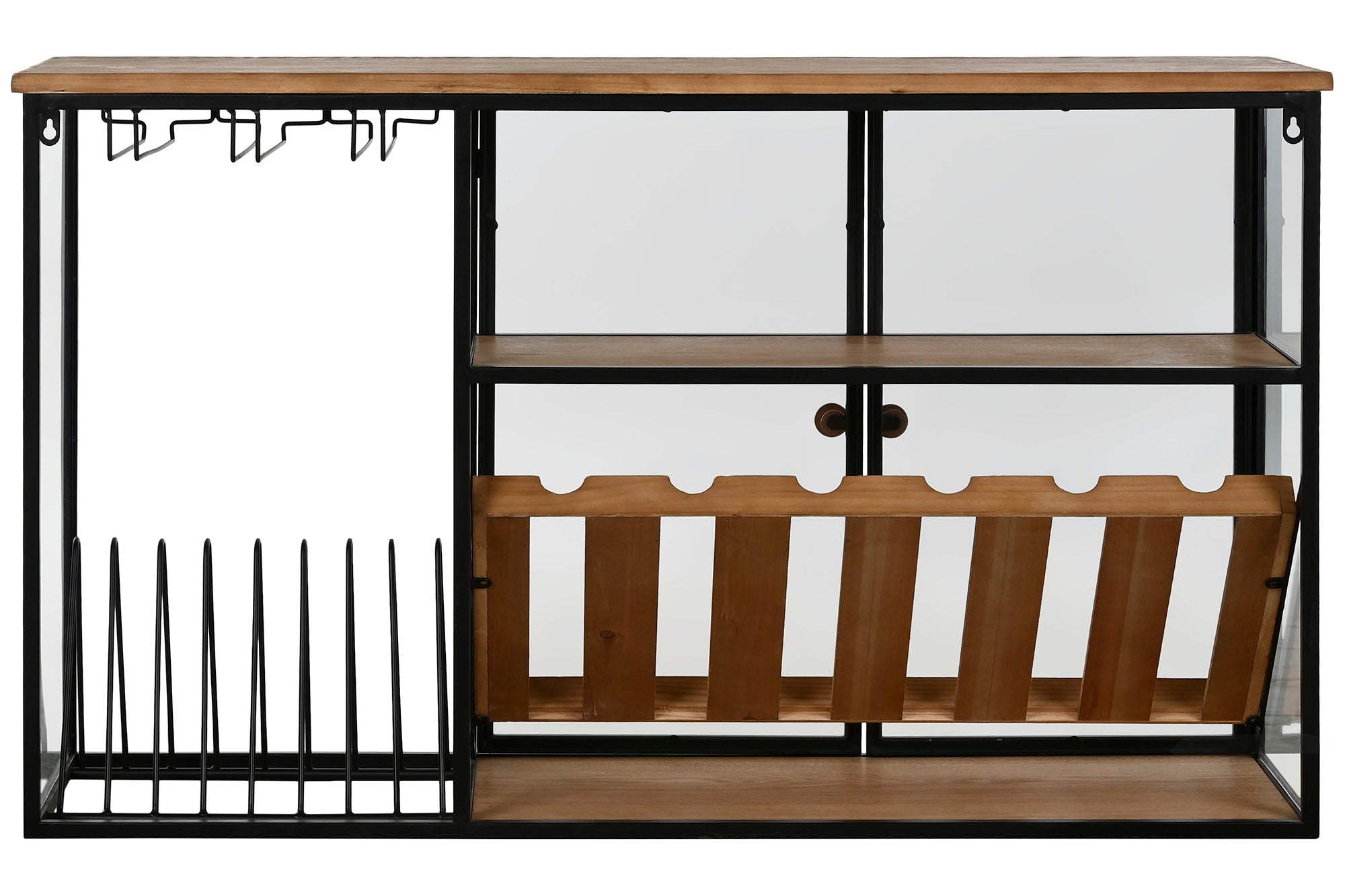 Metal Glass Bottle Rack 102X32X60 Natural Wall