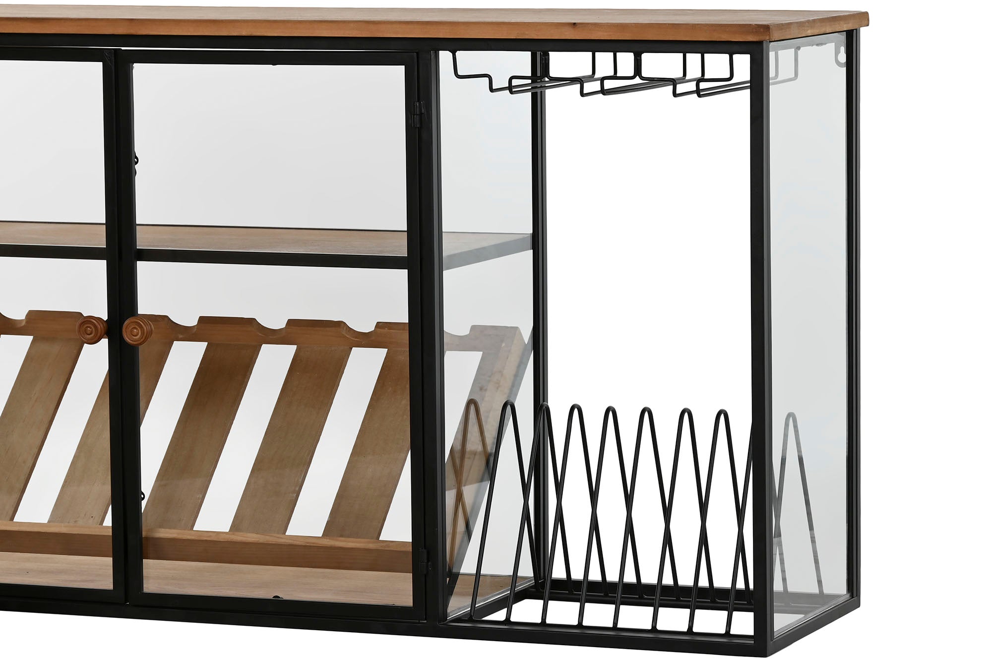 Metal Glass Bottle Rack 102X32X60 Natural Wall