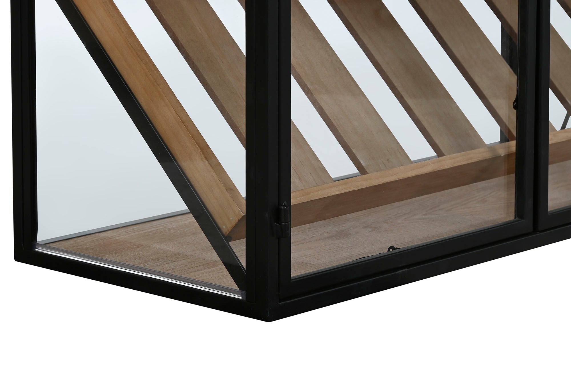 Metal Glass Bottle Rack 102X32X60 Natural Wall