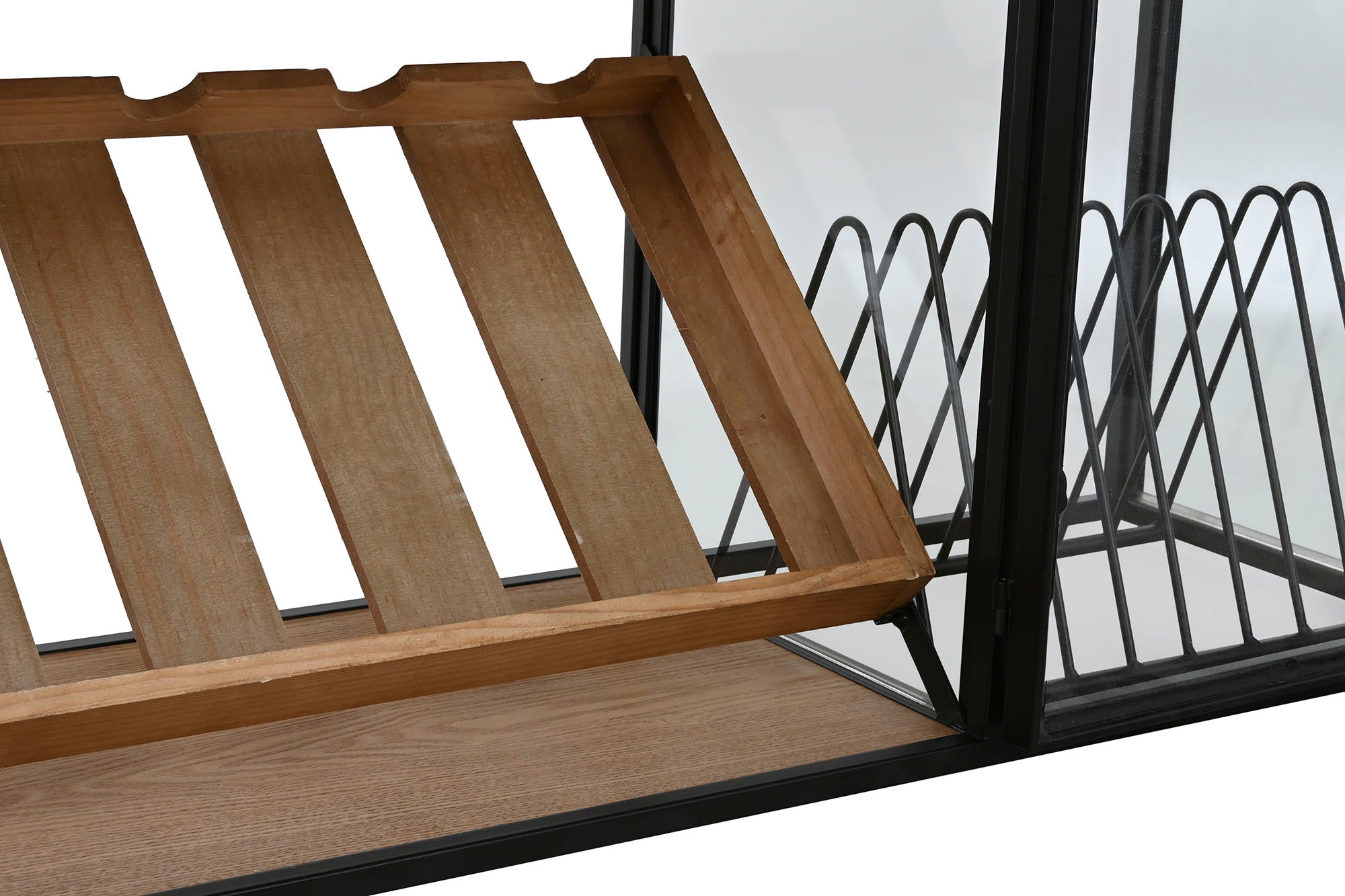 Metal Glass Bottle Rack 102X32X60 Natural Wall