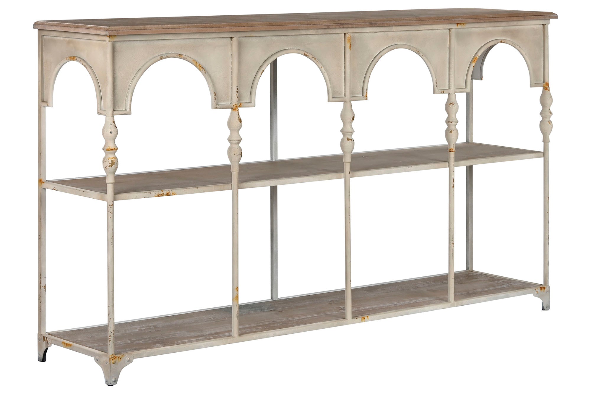 Estanteria Metal 159X36,5X91 Envejecido Blanco