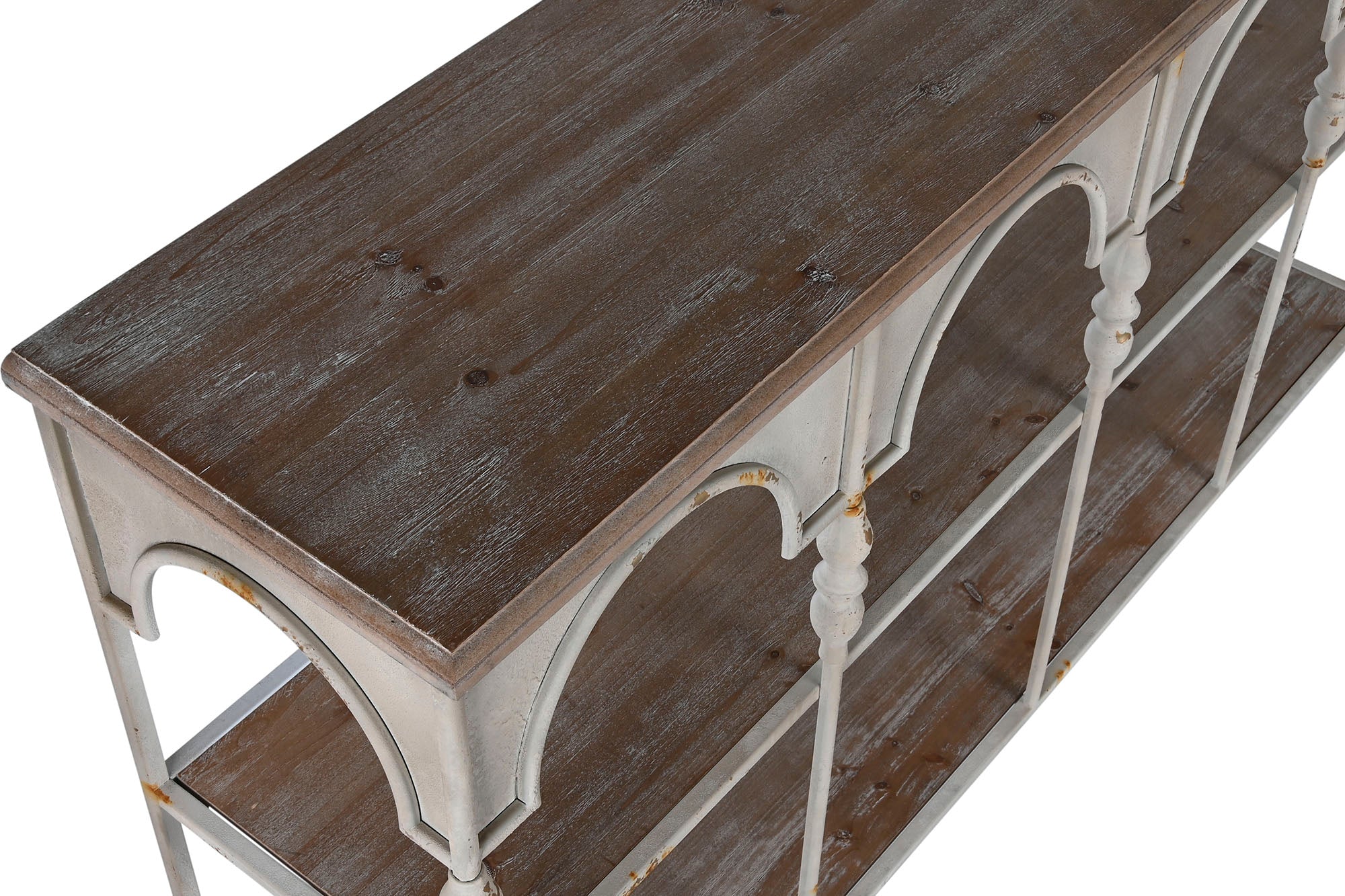 Estanteria Metal 159X36,5X91 Envejecido Blanco