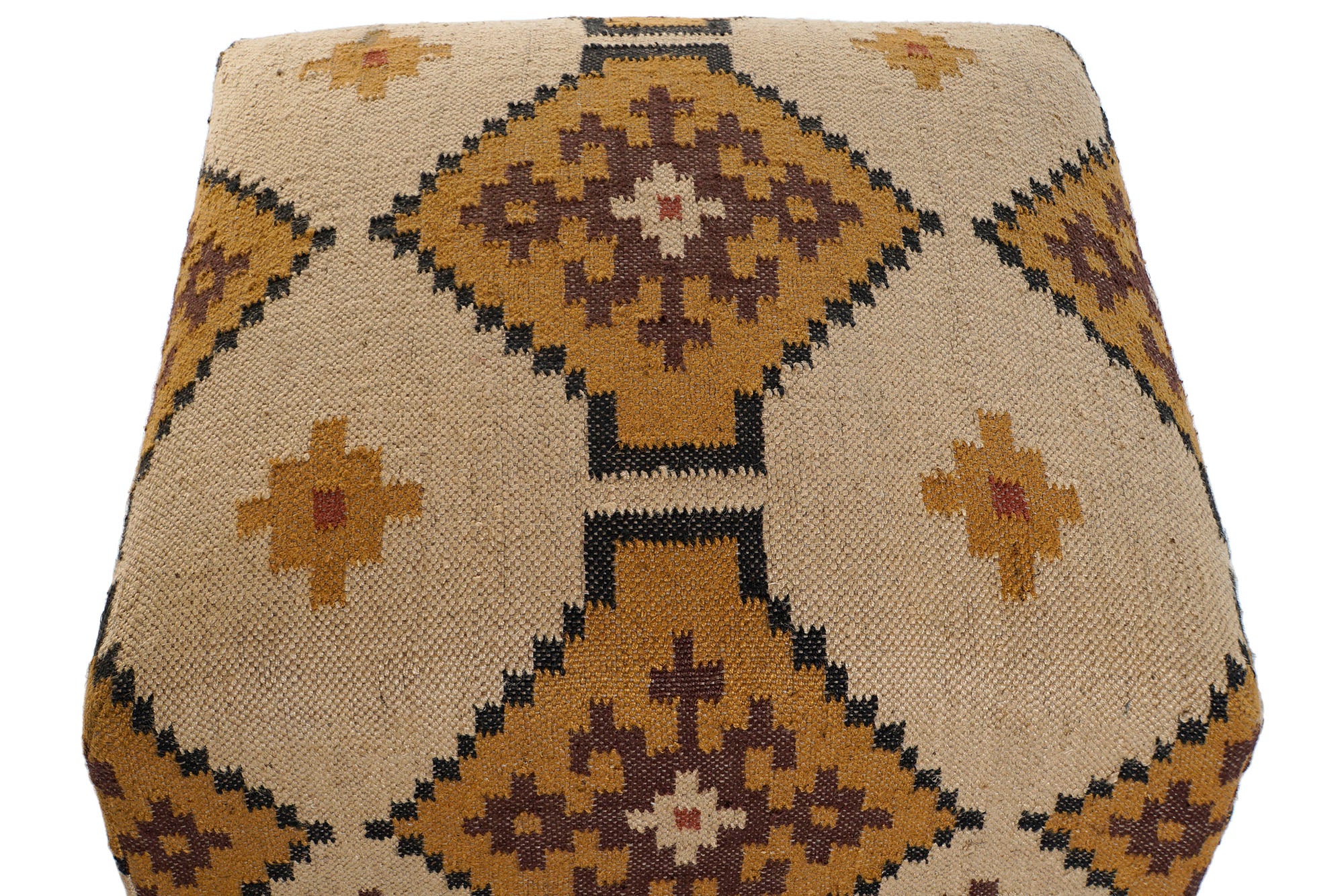 Wool Cotton Footstool 80X80X44 Kilim