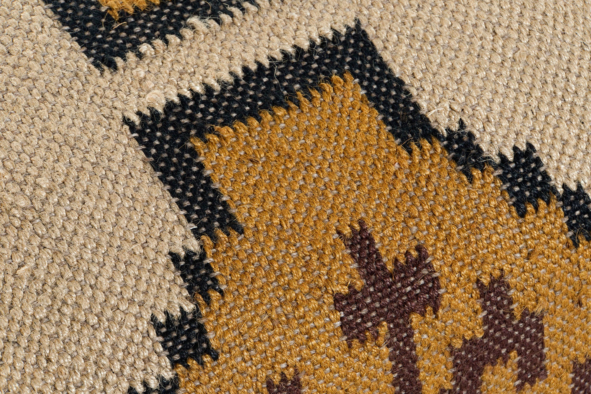 Wool Cotton Footstool 80X80X44 Kilim