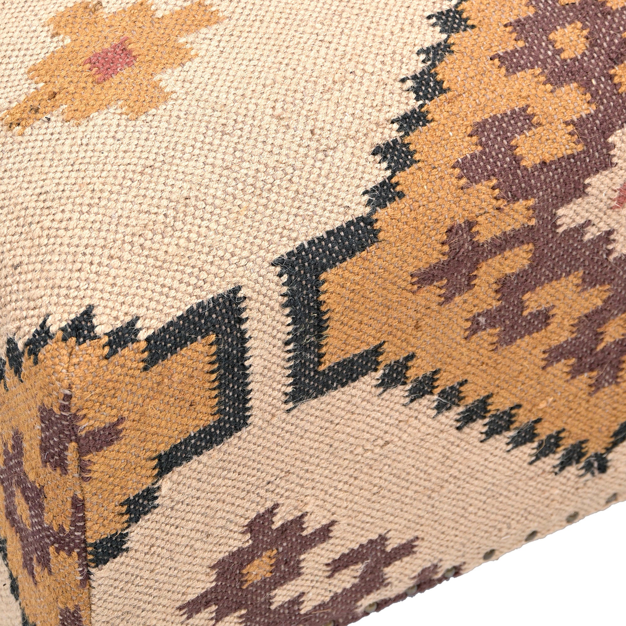 Pufe de lã e algodão 80X80X44 Kilim