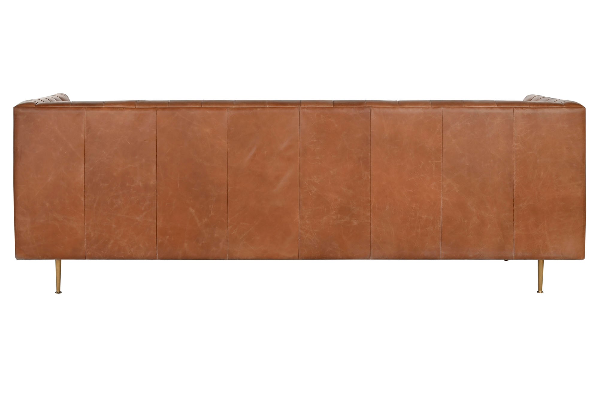 Leather Sofa Steel 209X77X74 Capitone Cognac