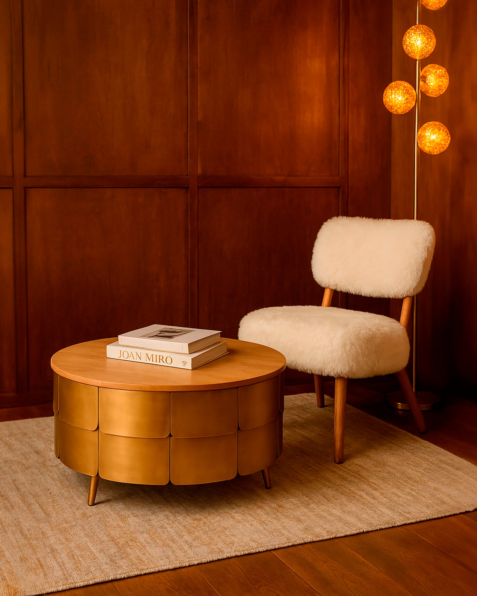 Ash Armchair 61x62x80 Raw Synthetic Hair