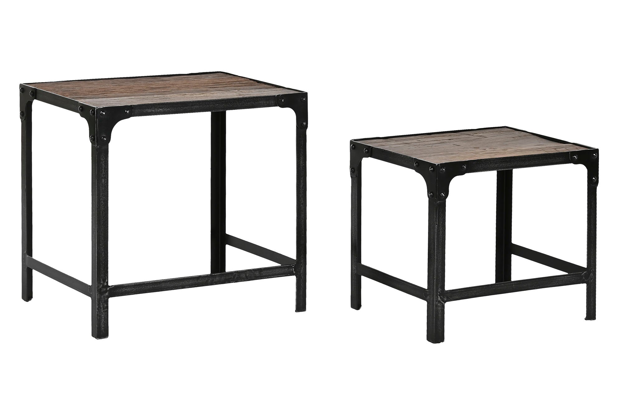 Mesita Auxiliar Set 2 Madera 48X36X45 Reciclada