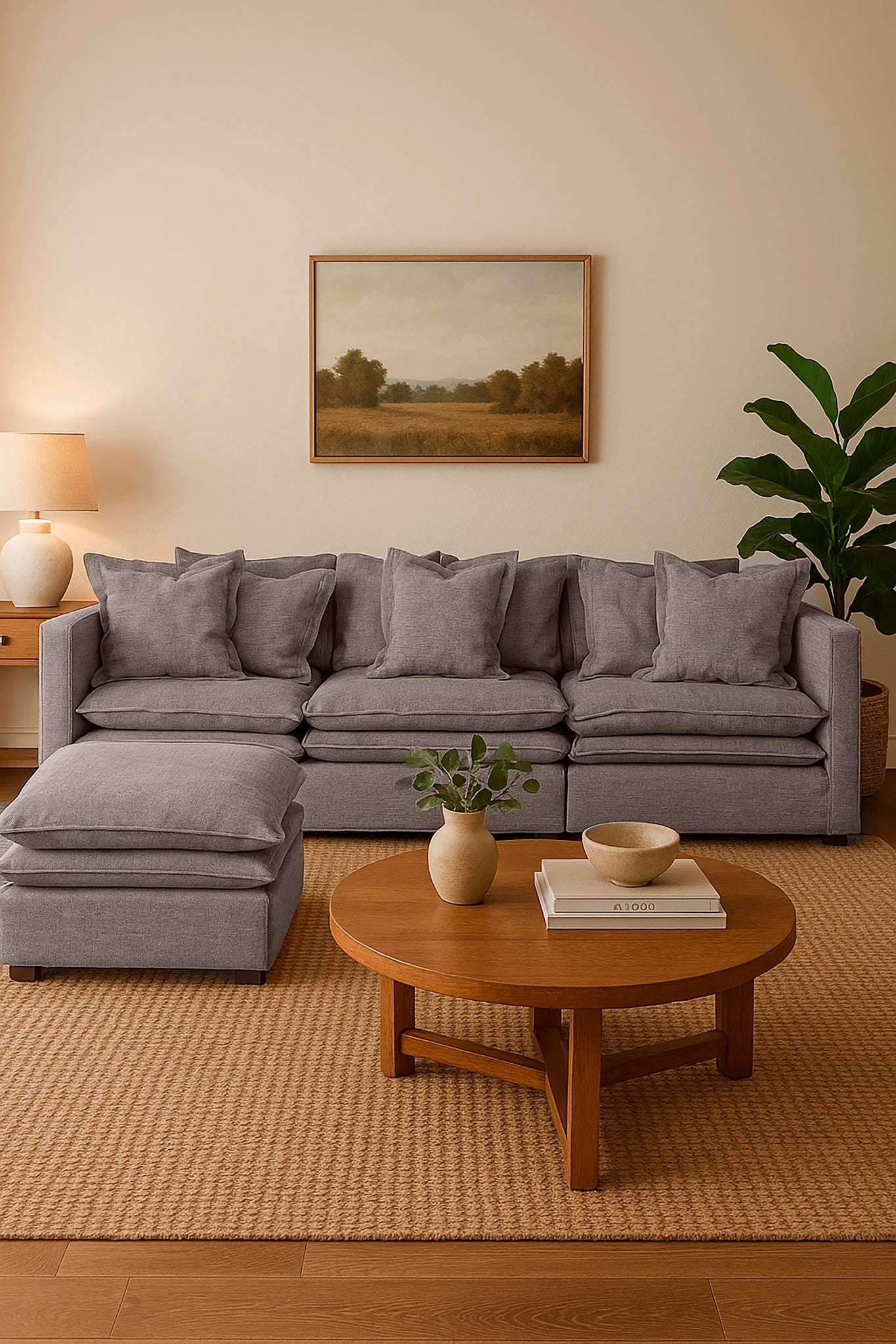 Polyester Left/Right Sofa Module 120X120X95 4 Cushions