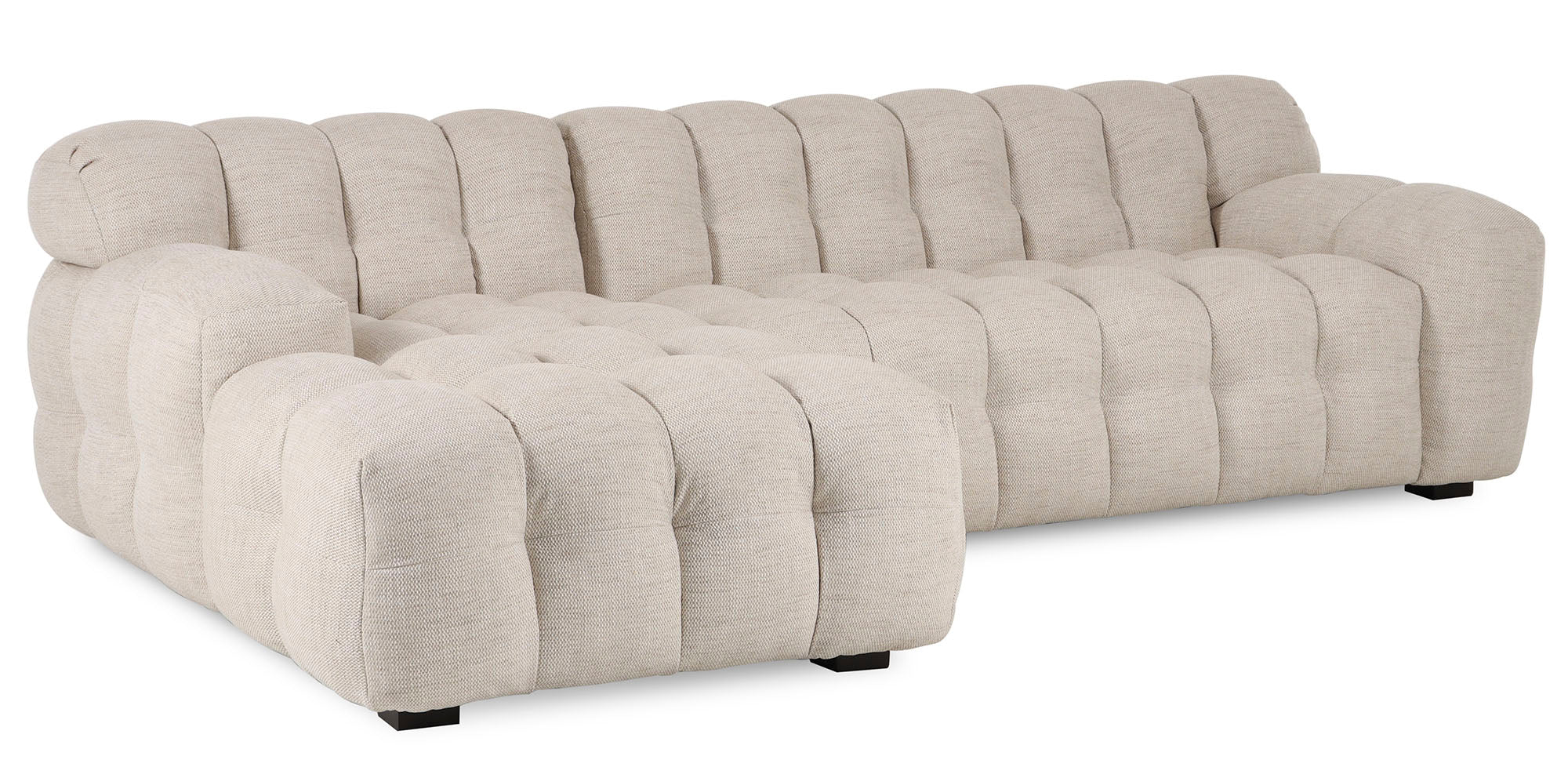 Sofa Poliester 272X168X76 Chaiselounge Beige