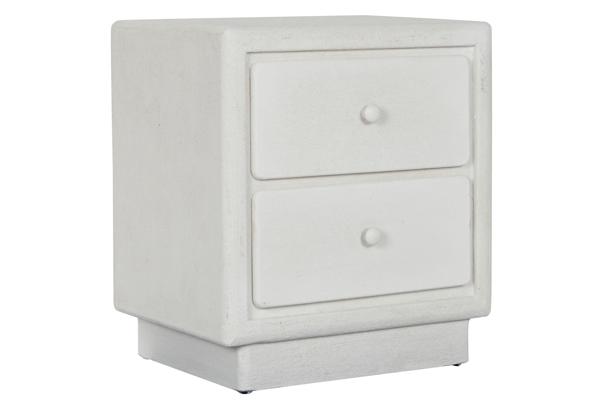 Mesita De Noche Mdf 48X36X53 Rugoso Blanco