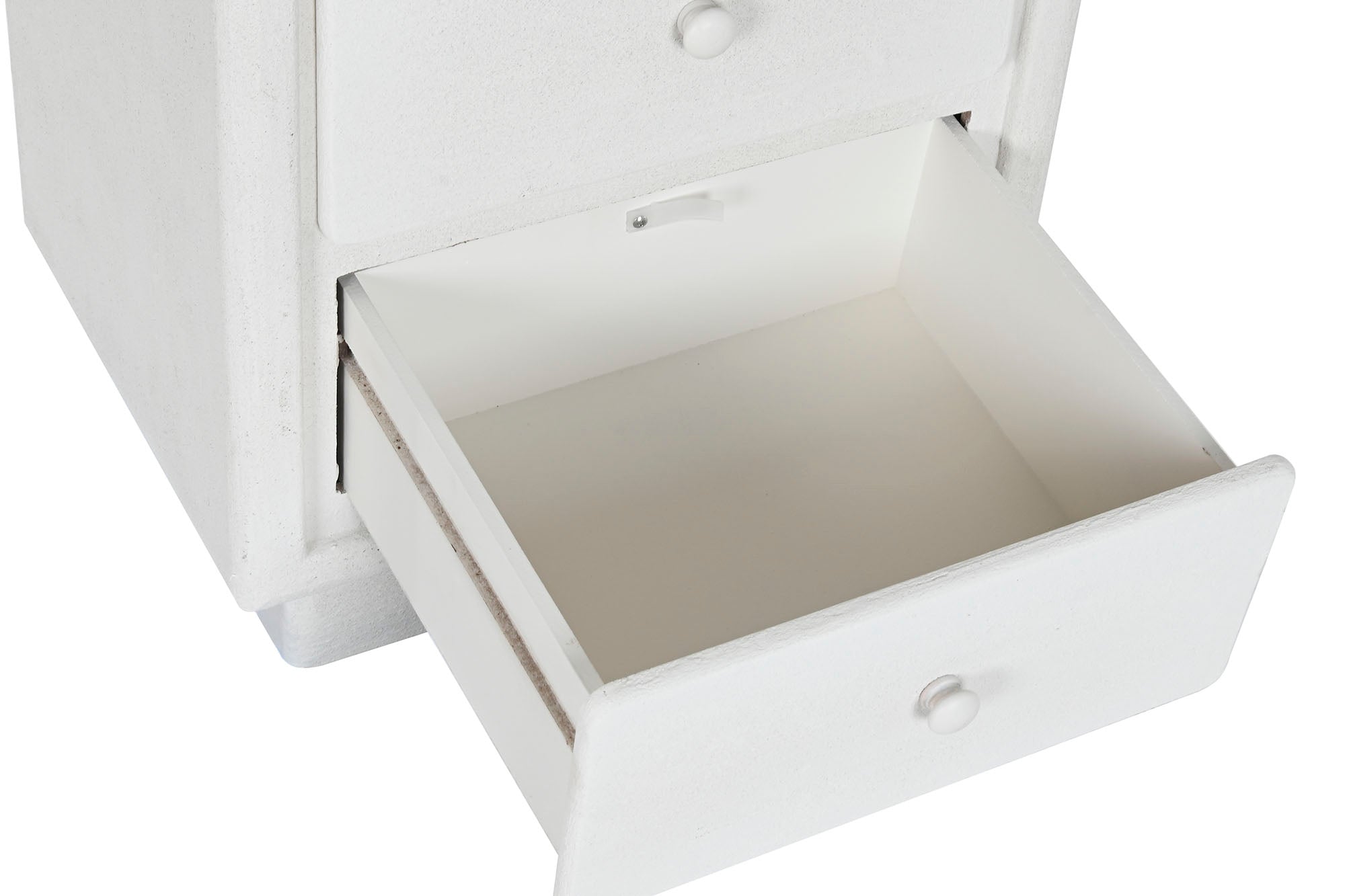 Mesita De Noche Mdf 48X36X53 Rugoso Blanco