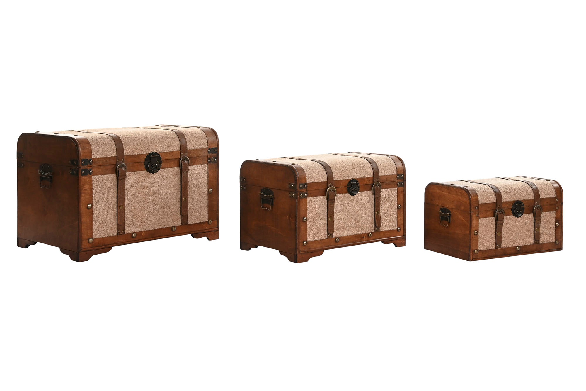 Baul Set 3 Madera Poliester 60X43,5X42 Borreguito