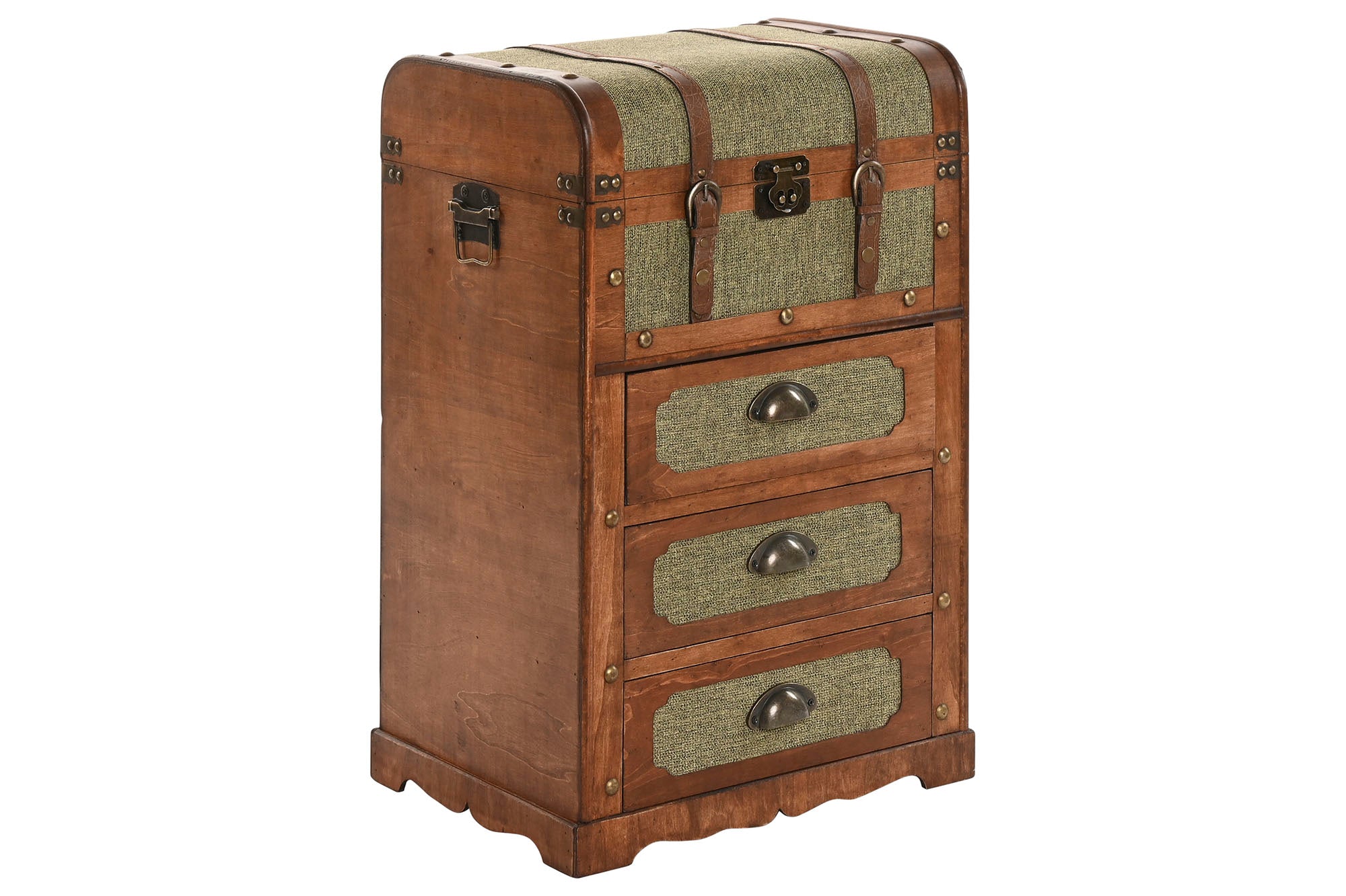 Cômoda de lona de madeira 45x35x71,5 verde