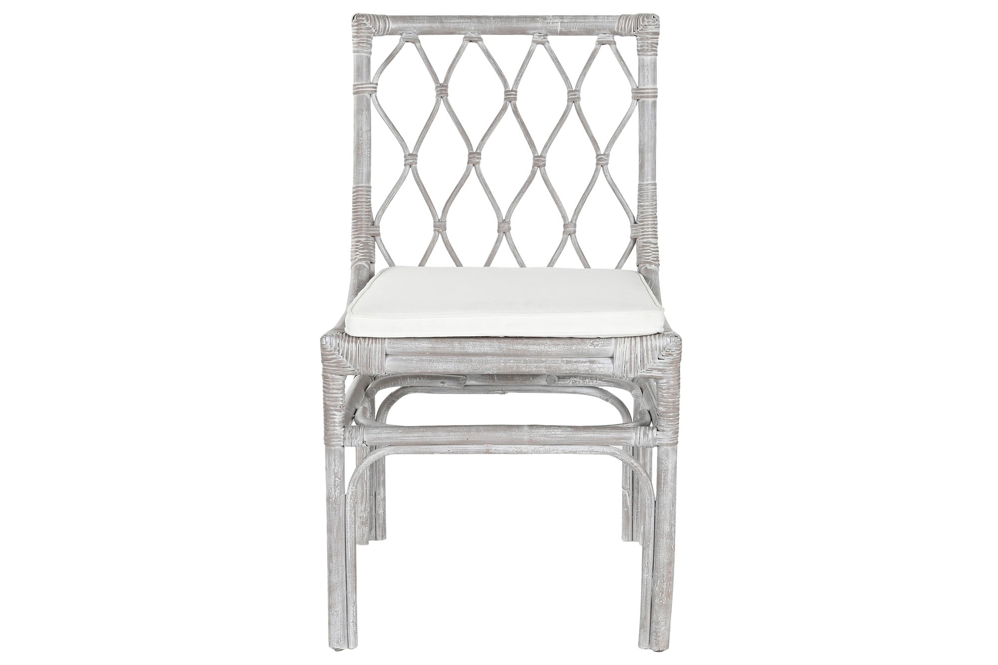 Rattan Chair 50x56x85 With White Decape Cushion