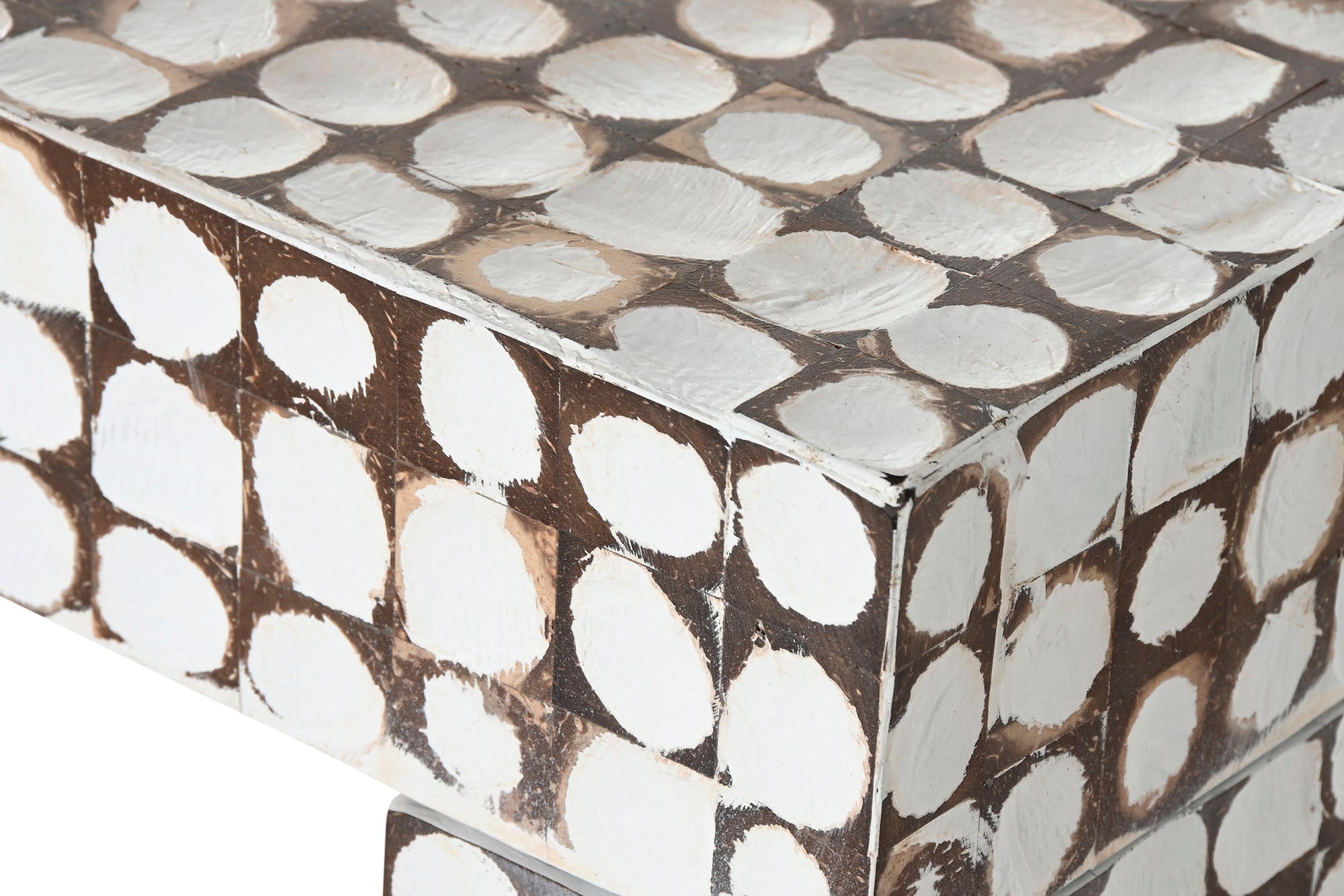 Consola Corteza Coco 123X36X81 Decape Blanco