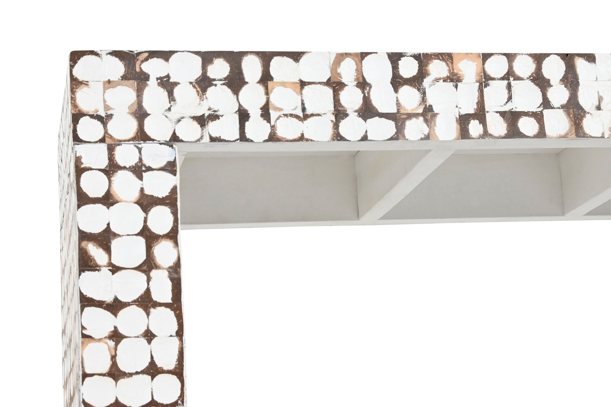 Consola Corteza Coco 123X36X81 Decape Blanco
