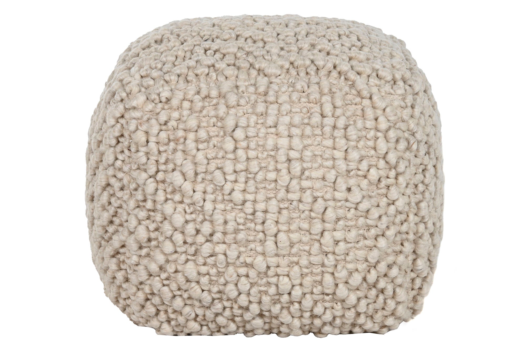 Wool Cotton Footstool 45X45X45 Hand Woven
