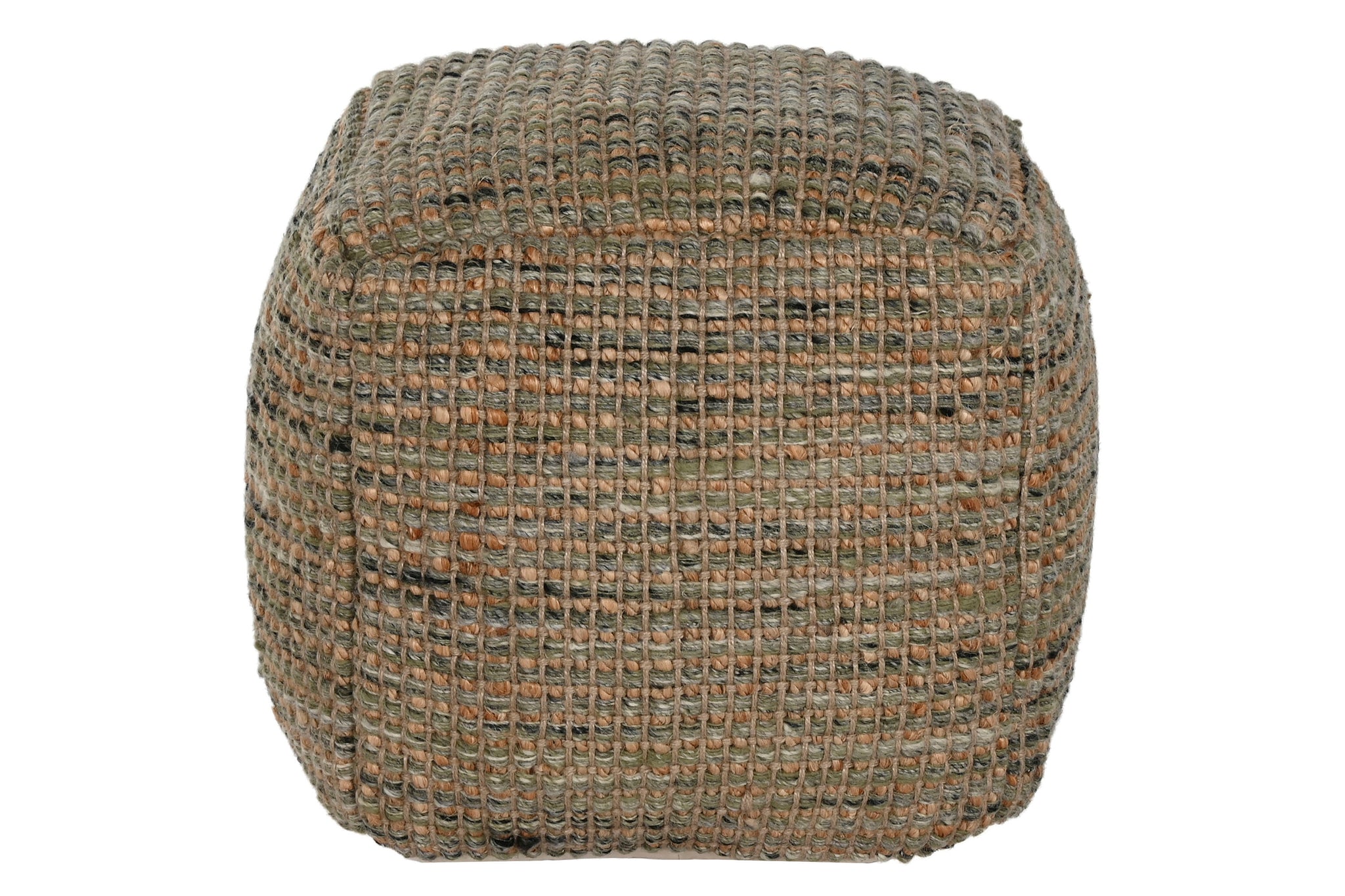 Jute Wool Footstool 45X45X45 Hand Woven