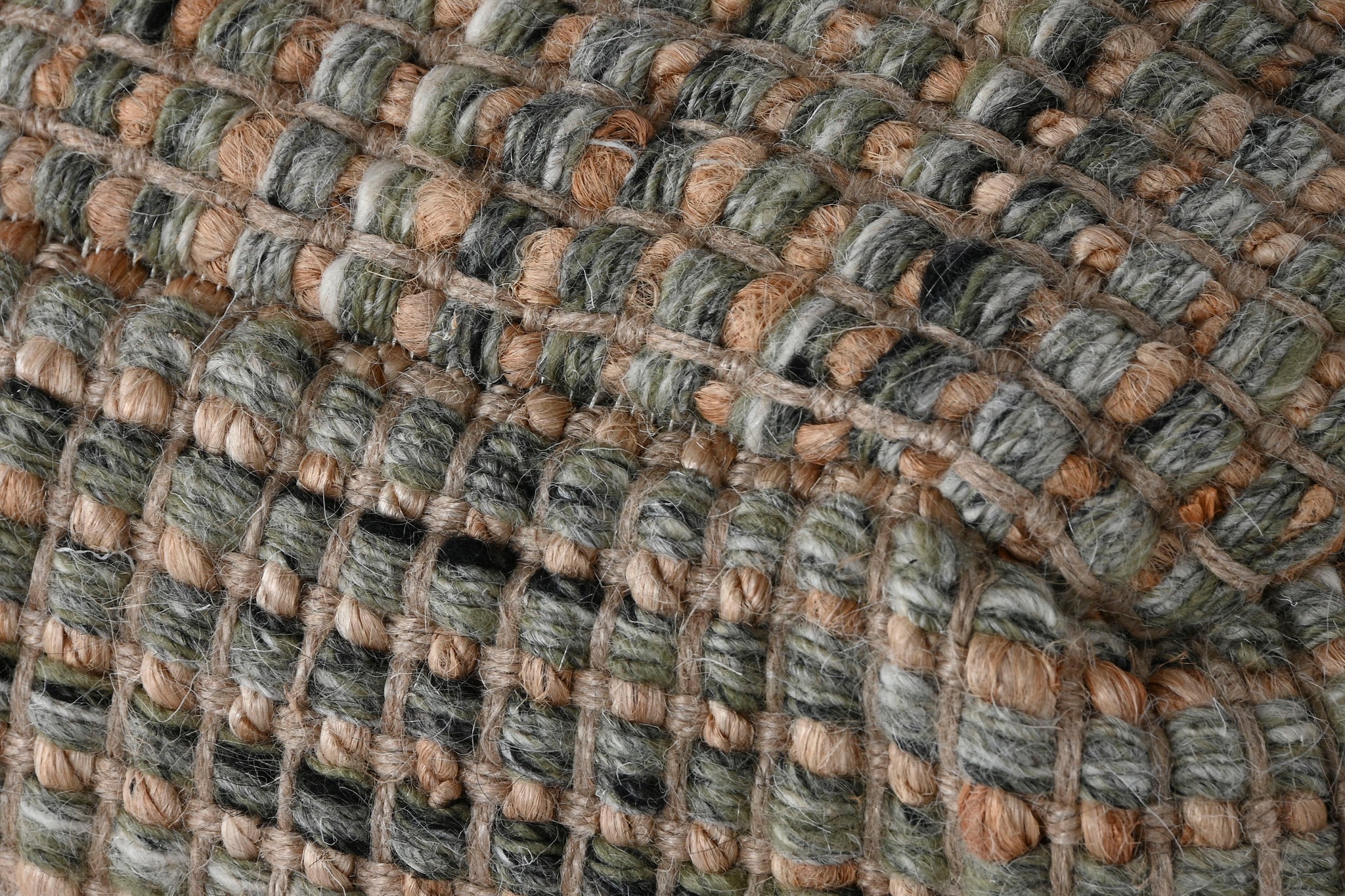 Wool Cotton Footstool 45X45X45 Hand Woven