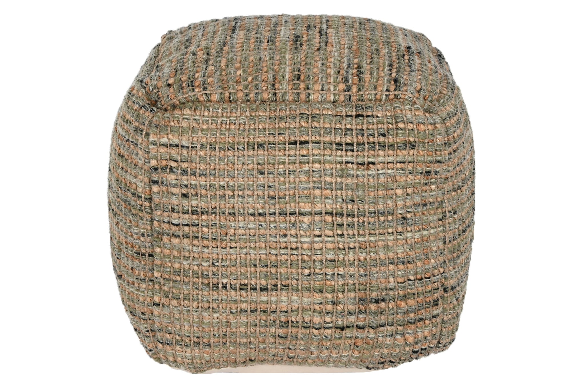 Wool Cotton Footstool 45X45X45 Hand Woven