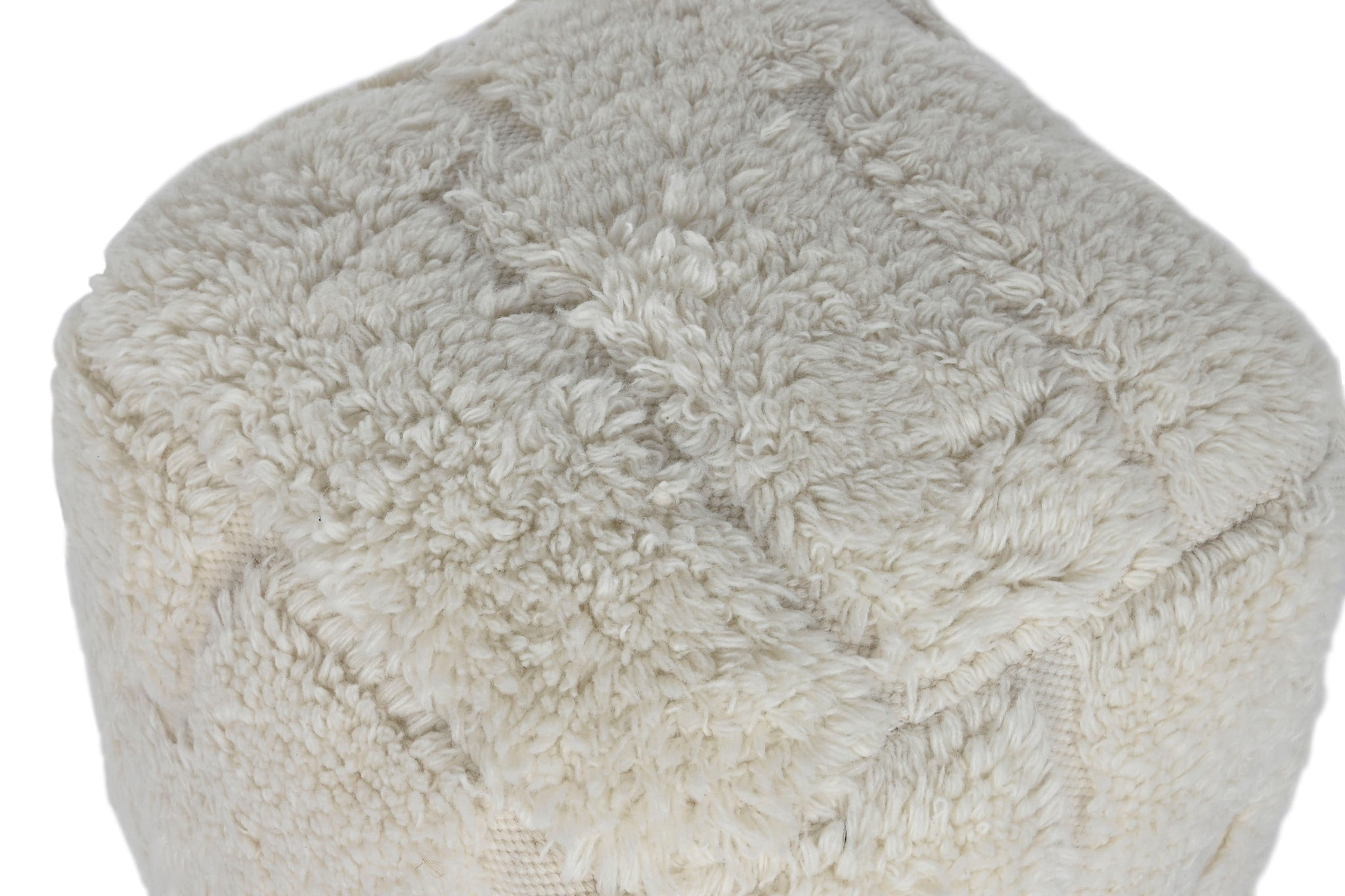 Wool Cotton Footstool 45X45X45 Raw Relief
