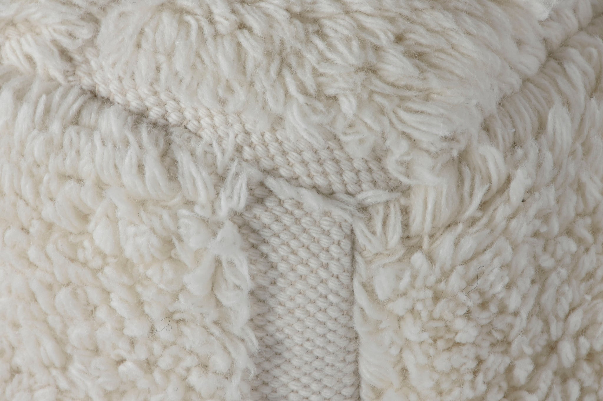 Wool Cotton Footstool 45X45X45 Raw Relief