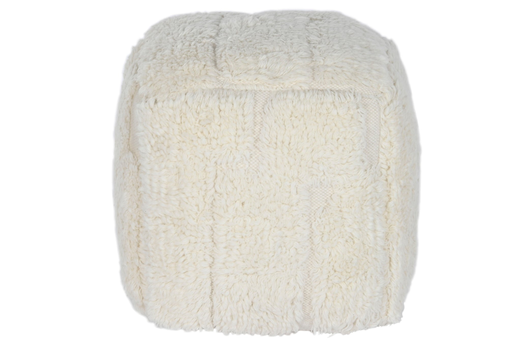 Wool Cotton Footstool 45X45X45 Raw Relief