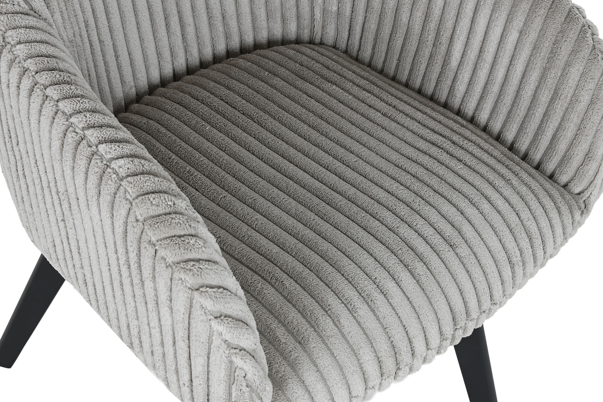 Polyester Metal Chair 56X61X85 Gray Corduroy