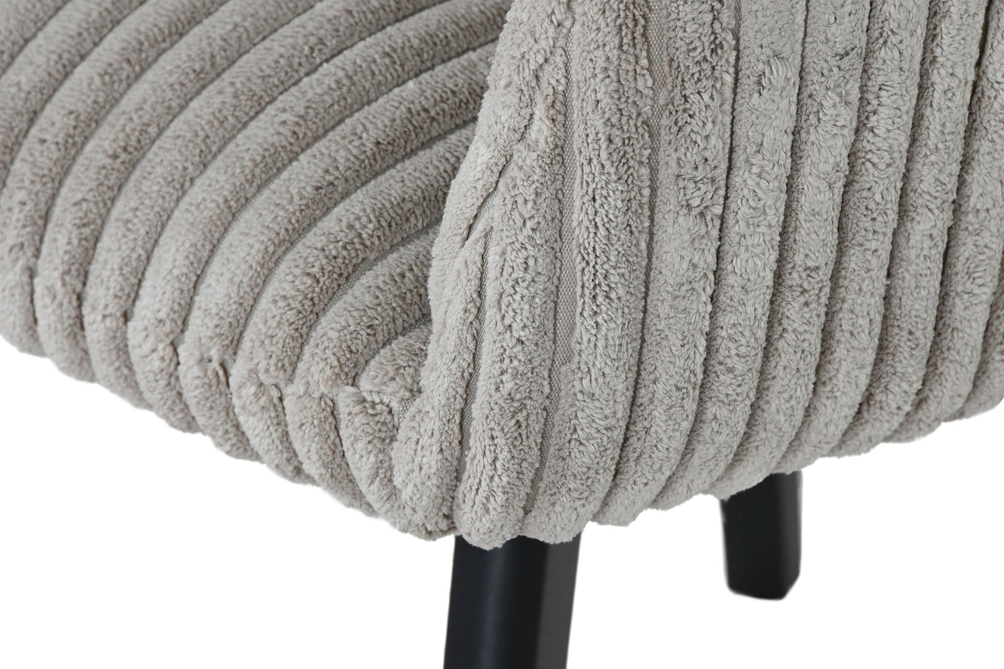 Polyester Metal Chair 56X61X85 Gray Corduroy