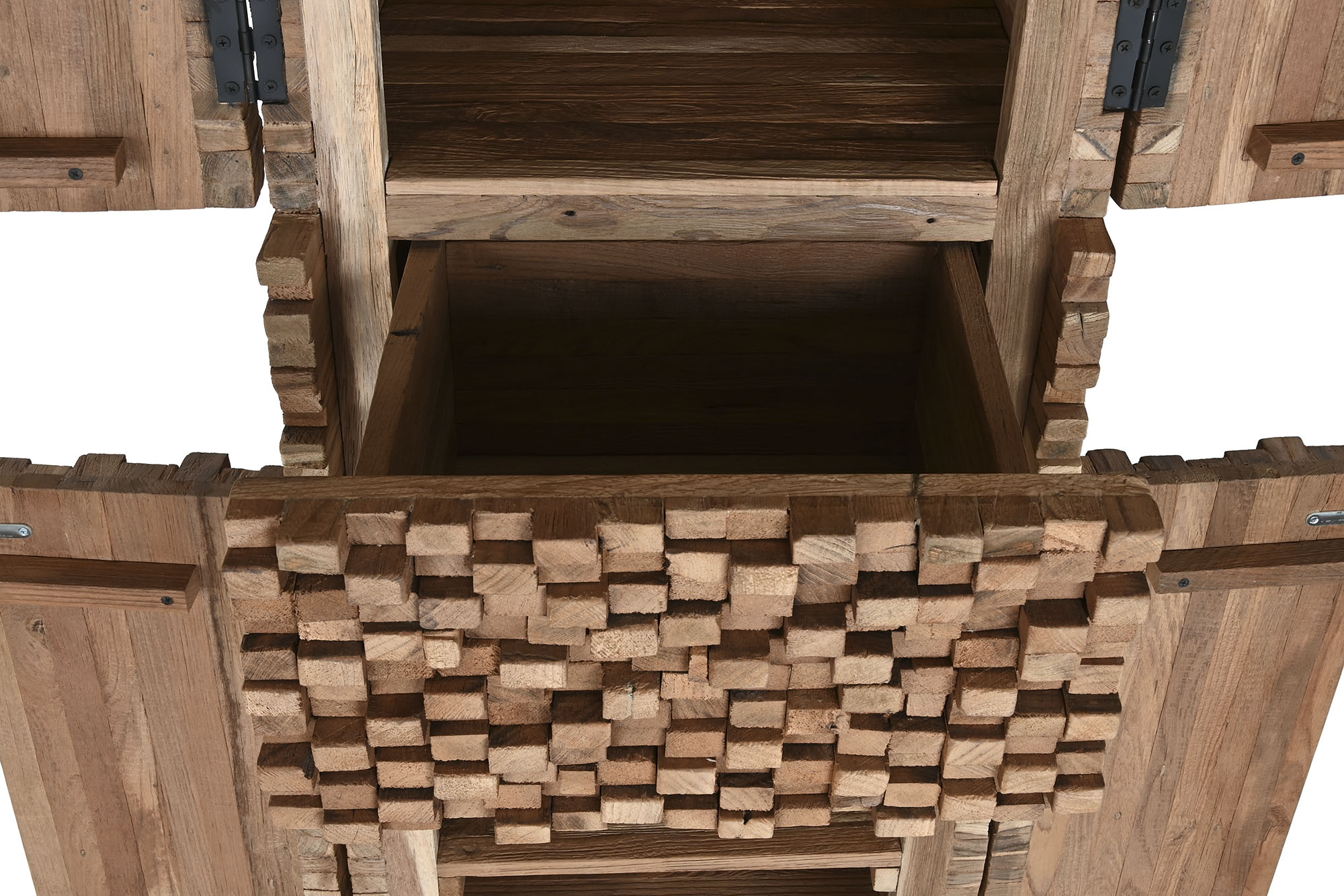 Guarda-roupa de teca reciclada 50x45x180 2 portas 1 gaveta